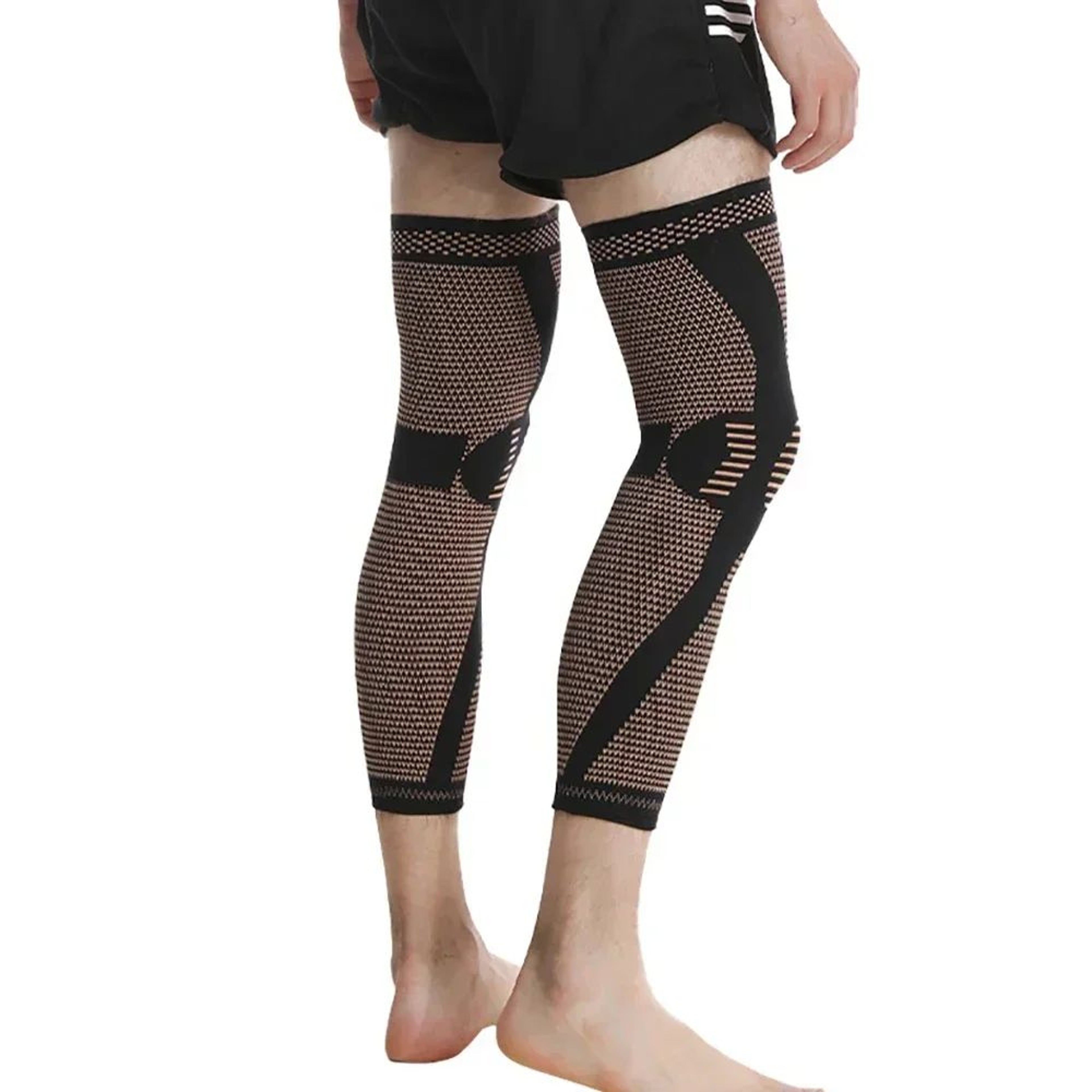 CopperInfused Full Leg Compression Sleeve With Knee Support Sleeve For Sports  Recovery 4