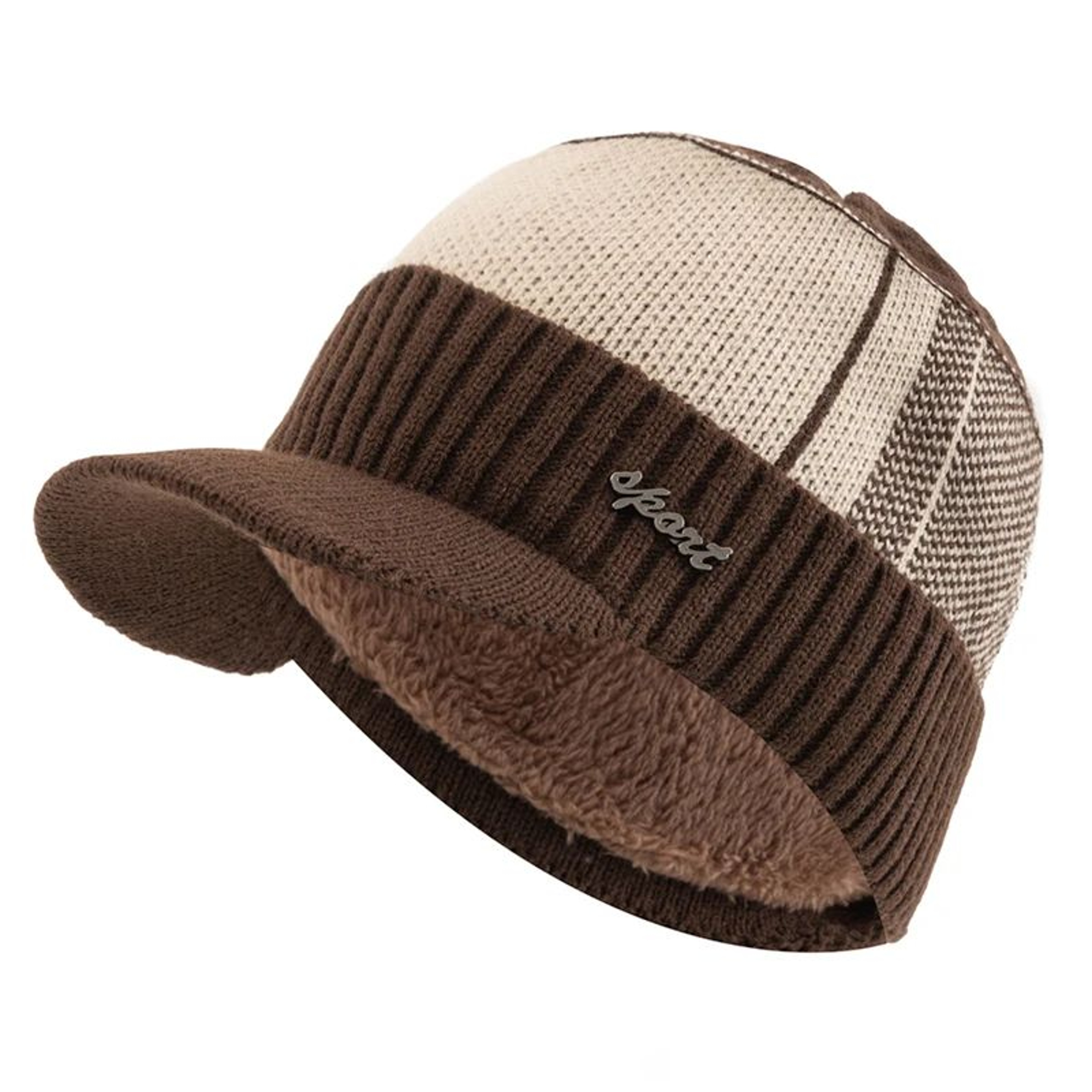 Fur Lined Beanie With Brim  Unisex Winter Hat With Brim For Warm WindBlocking Comfort 6