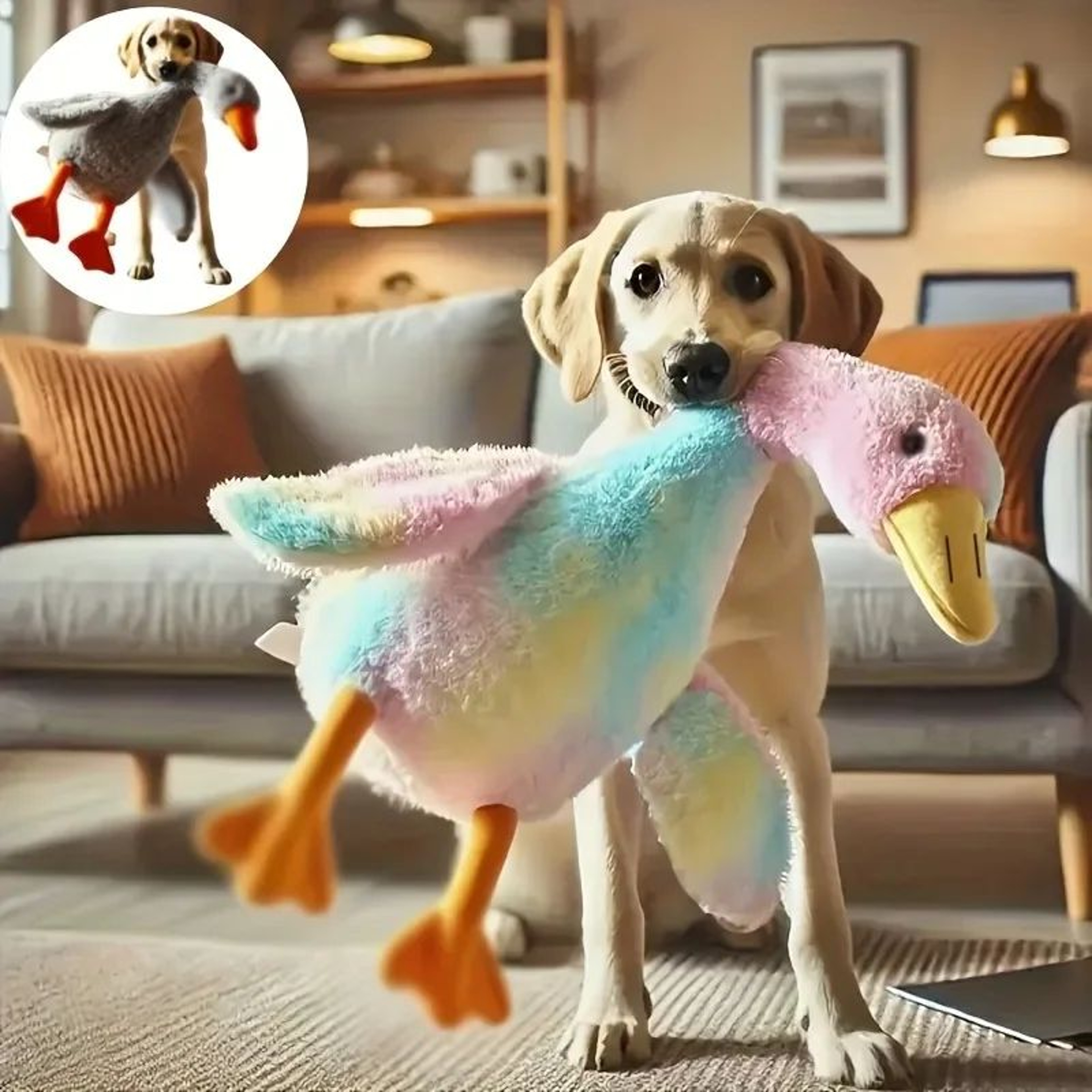 Calming Duck Plush Pet Toy 20 In  Soft Duck Plush Dog Toy For Anxiety Relief  Cuddles 0