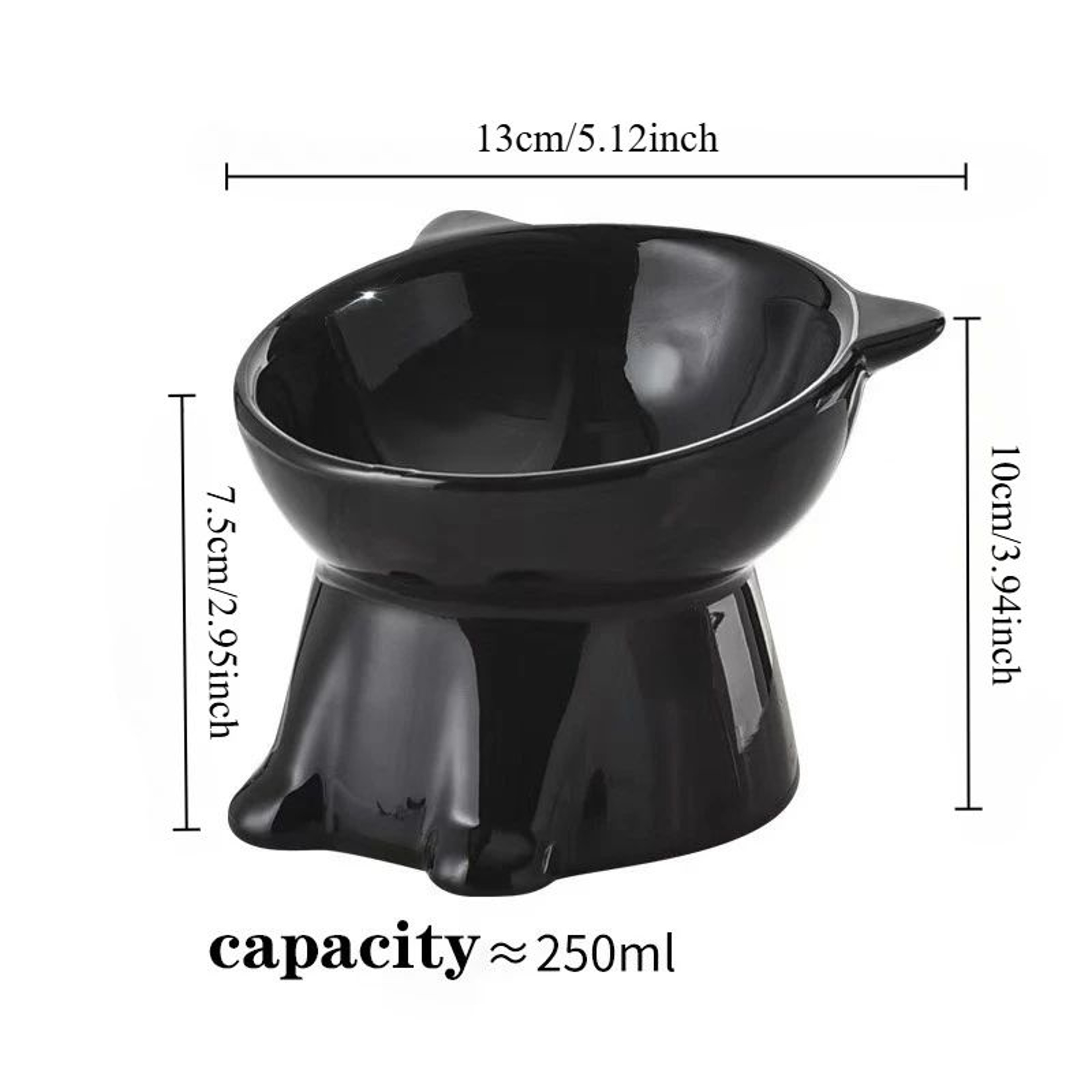 Black  White Cute Cat Food Bowl  Lightweight Plastic Pet Bowl For Cats  Small Dogs 5