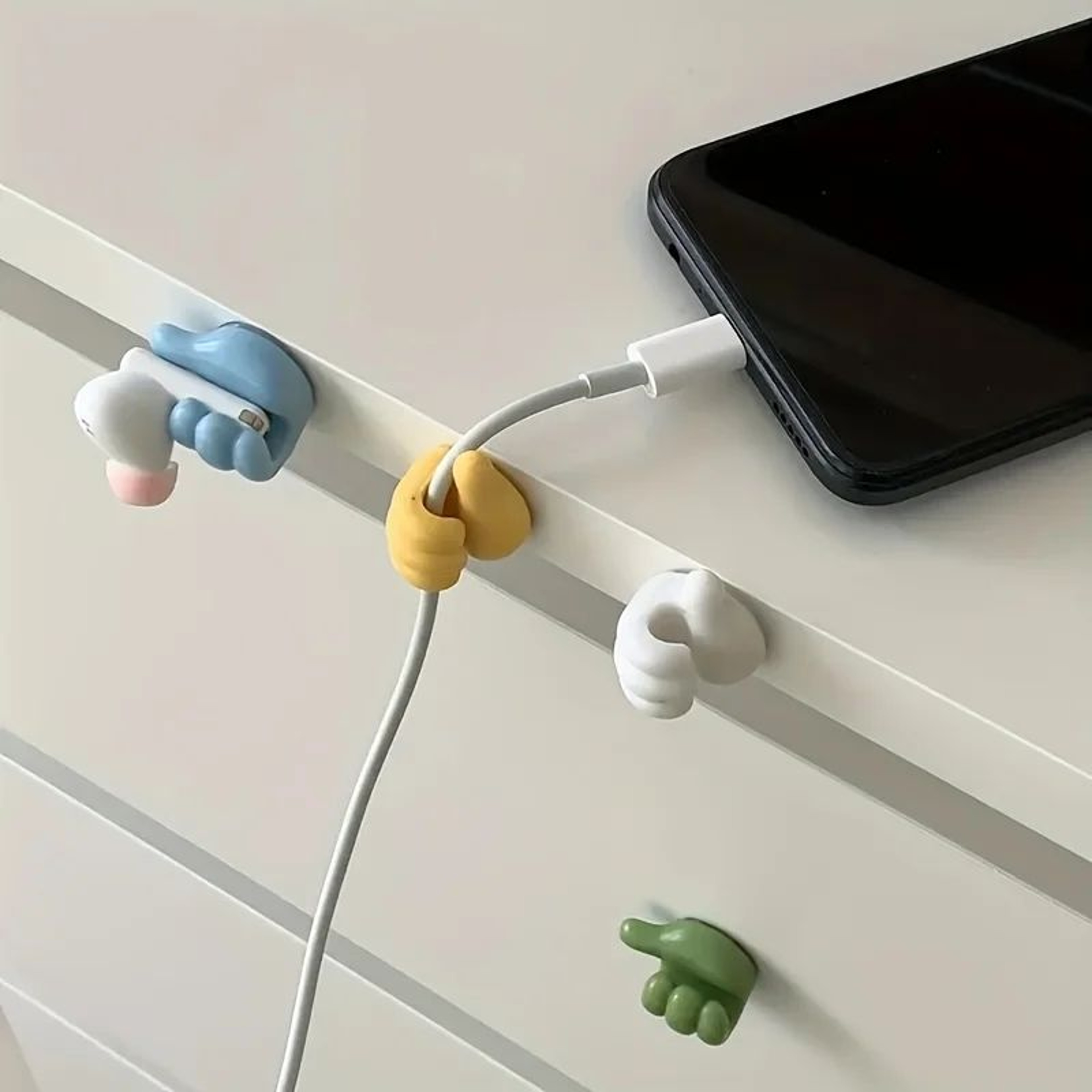 ThumbShaped Adhesive Cable Clips 510 Pack  Mini Thumb Cable Organizer For Tidy Charging Cords 3