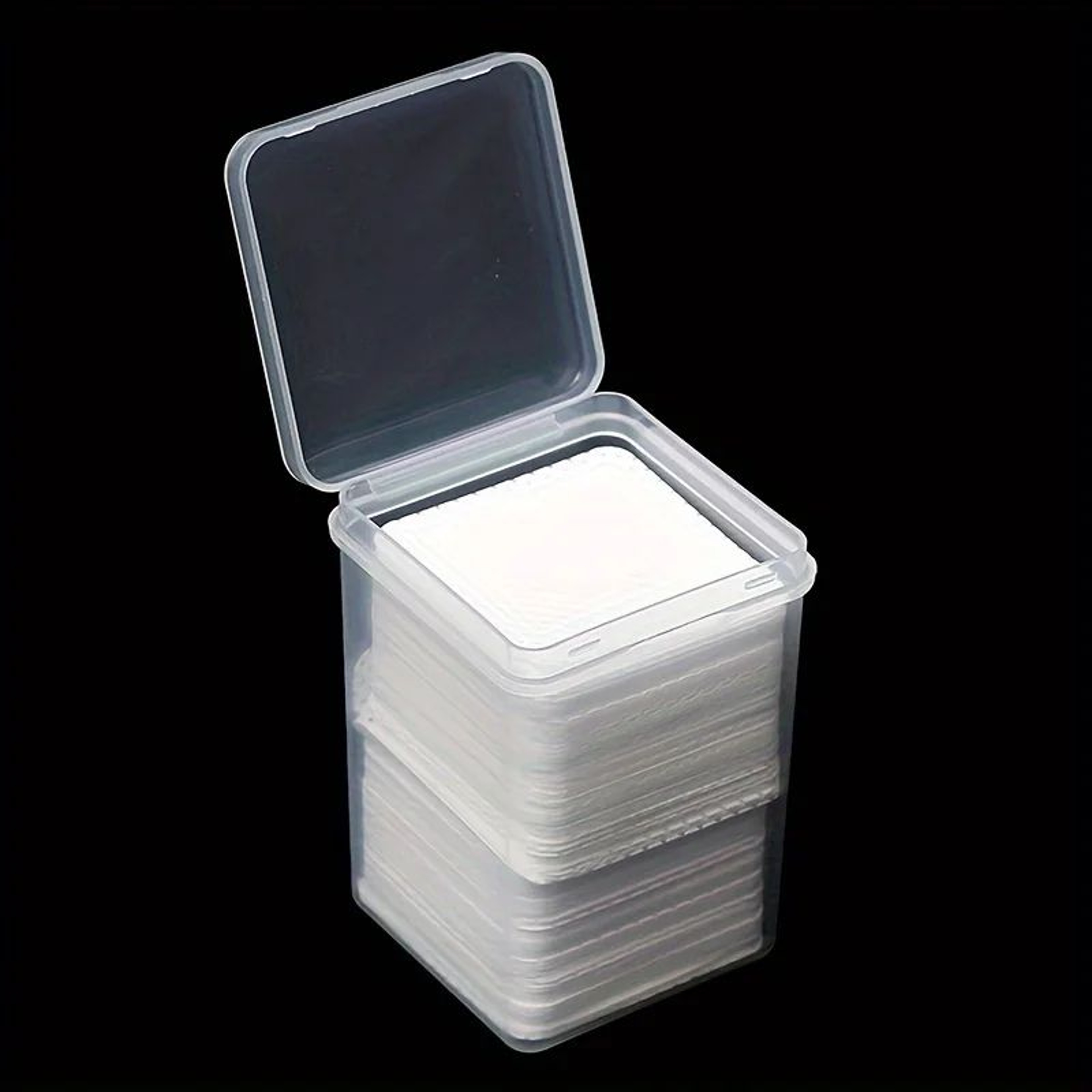 Clear Cotton Pad Holder Set With Lid 2 Pack  Bathroom Vanity Organizer For Cotton Rounds  Swabs 4