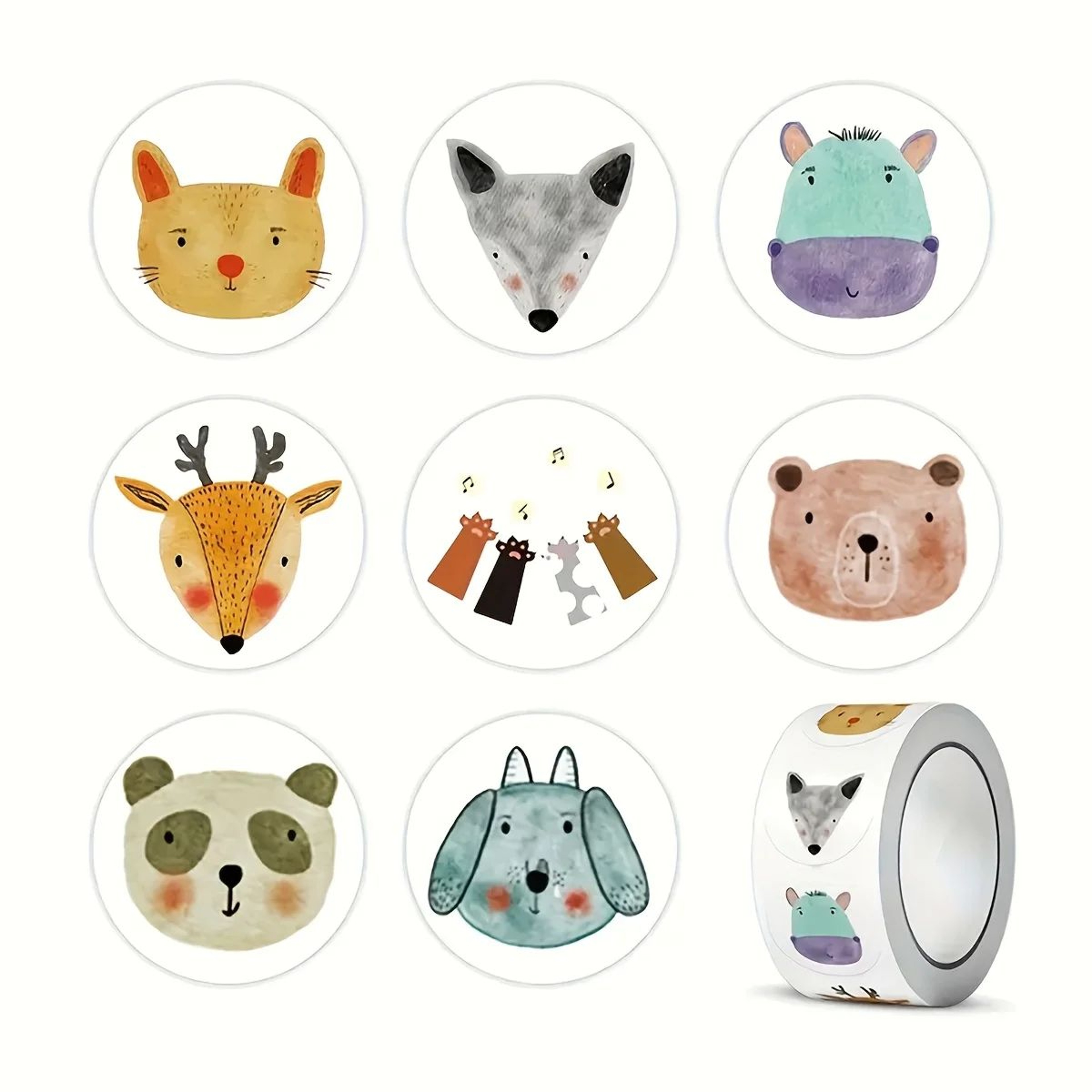 Teacher Praise Sticker Roll 500pcs Cute Animal Reward Labels For Kids And Classrooms 2