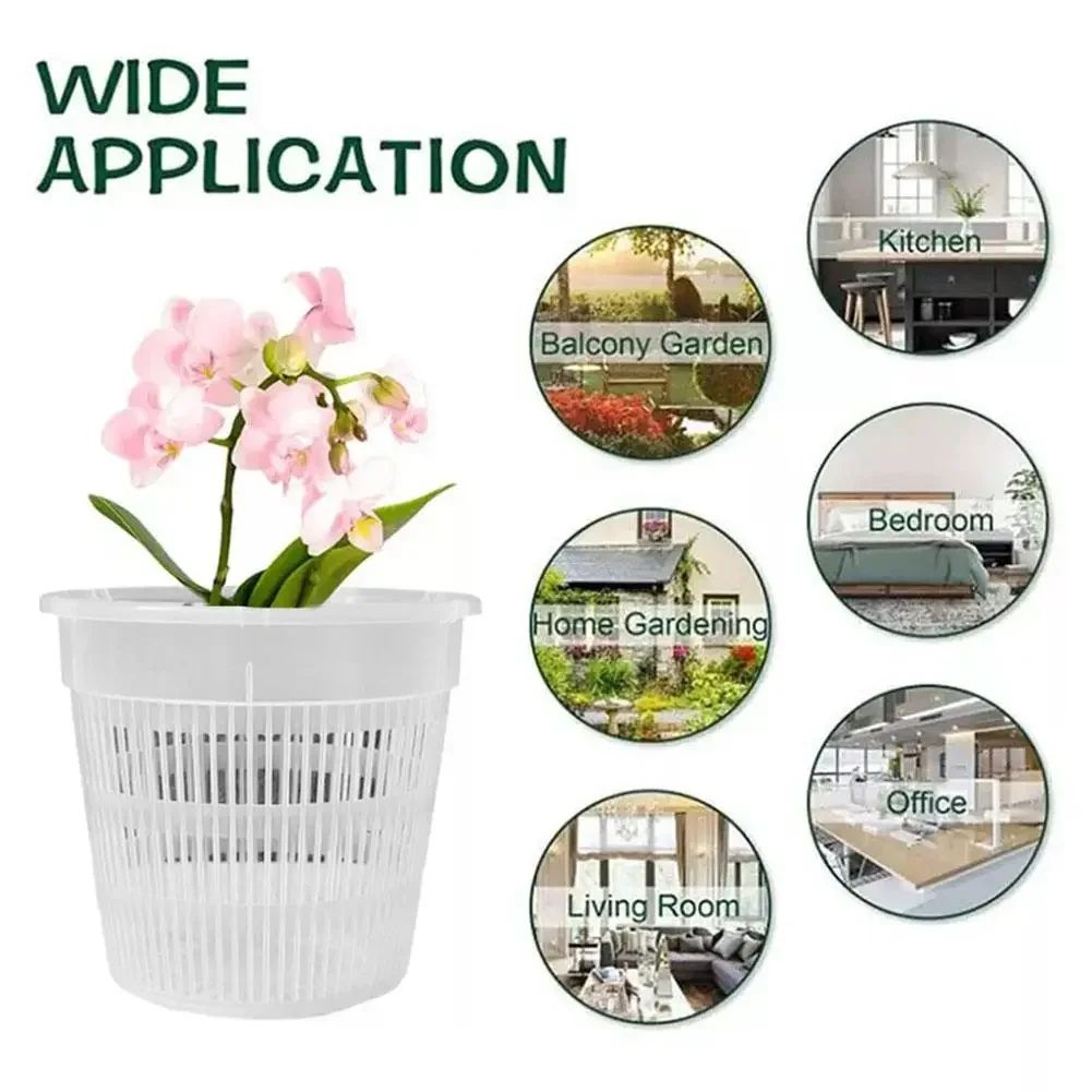 Breathable Mesh Orchid Pots  Transparent Root Control Flowerpots With Drainage 5Pack 4