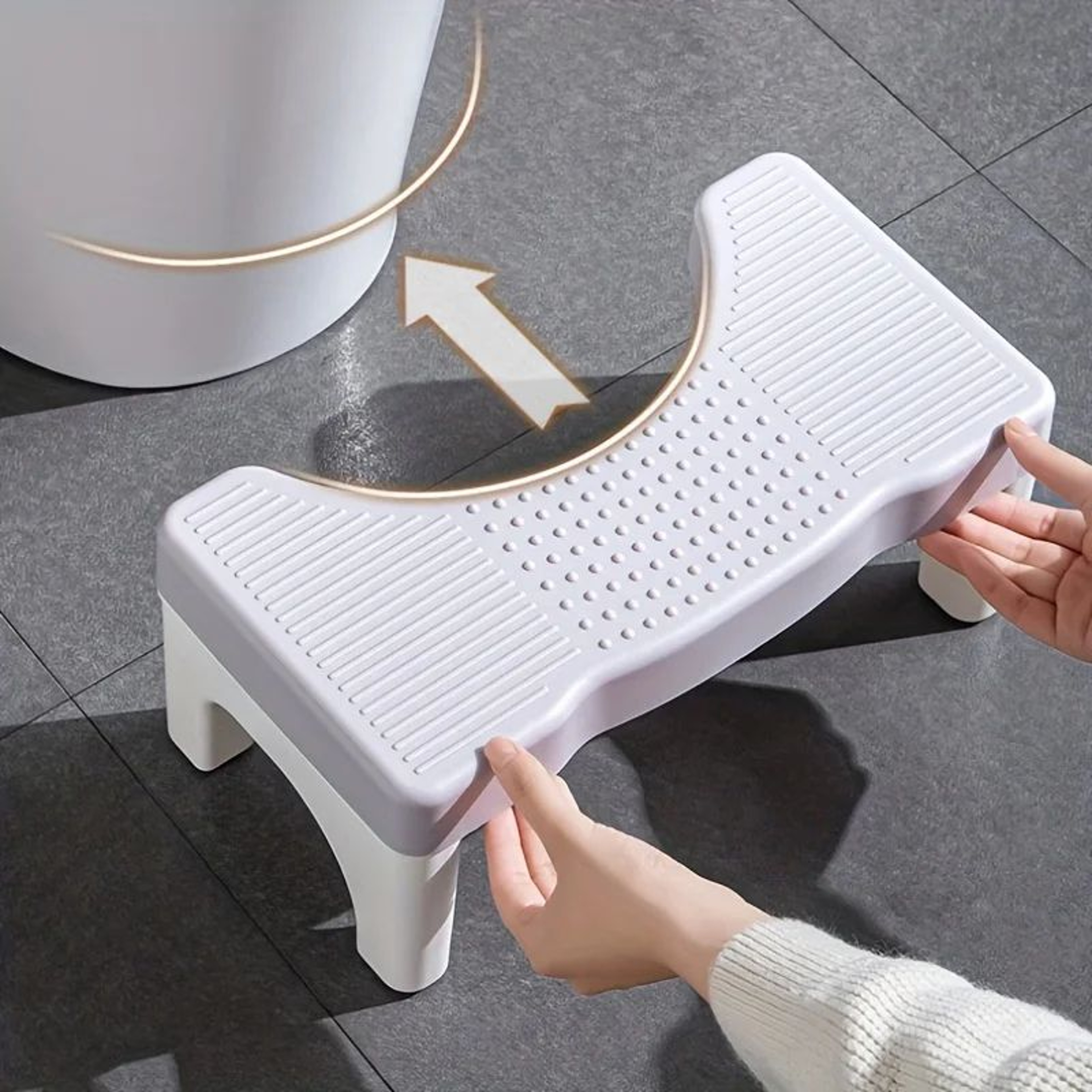 ComfortLift Toilet Stool For Squat Positioning  NonSlip Bathroom Footstool For Pregnancy Seniors  D 0
