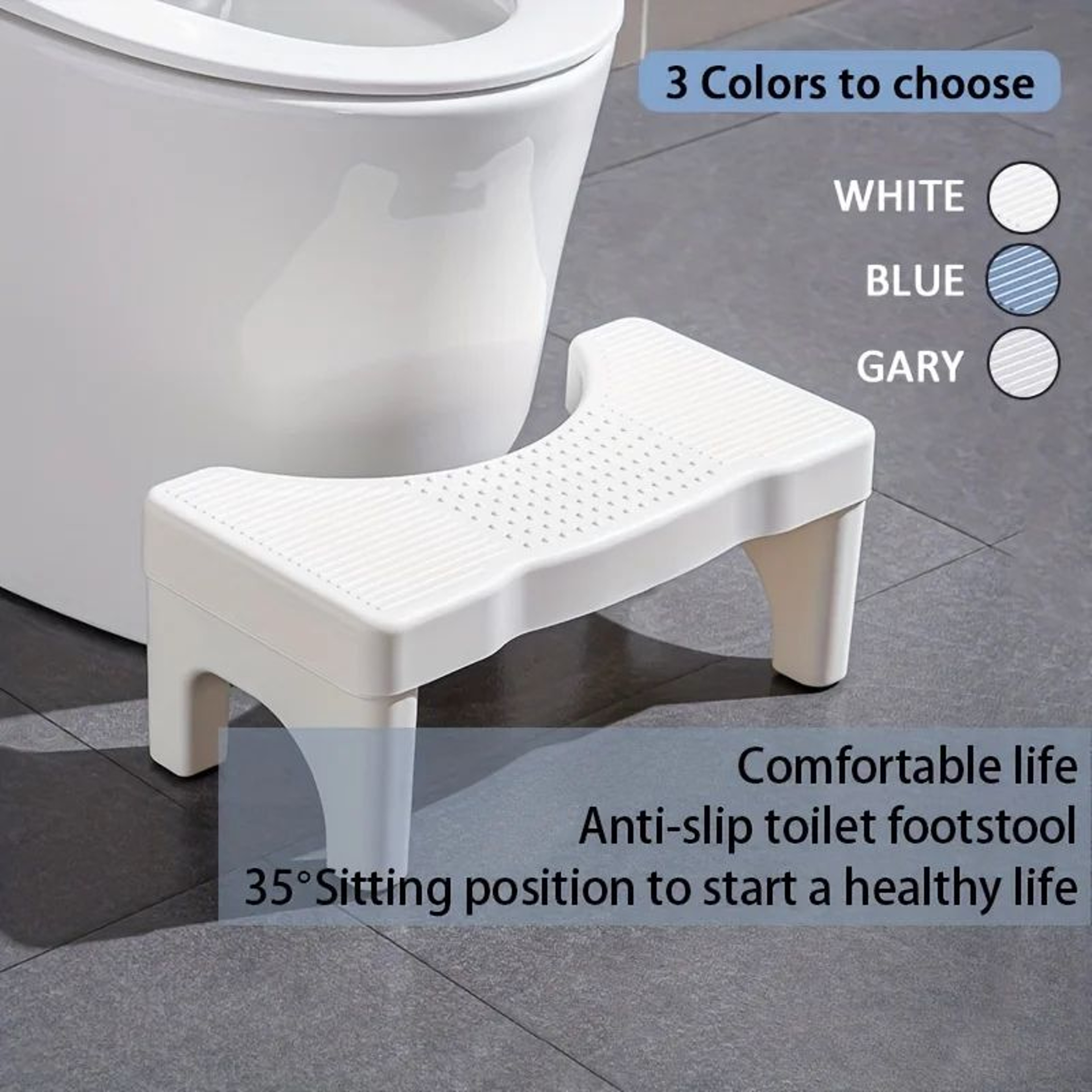 ComfortLift Toilet Stool For Squat Positioning  NonSlip Bathroom Footstool For Pregnancy Seniors  D 4