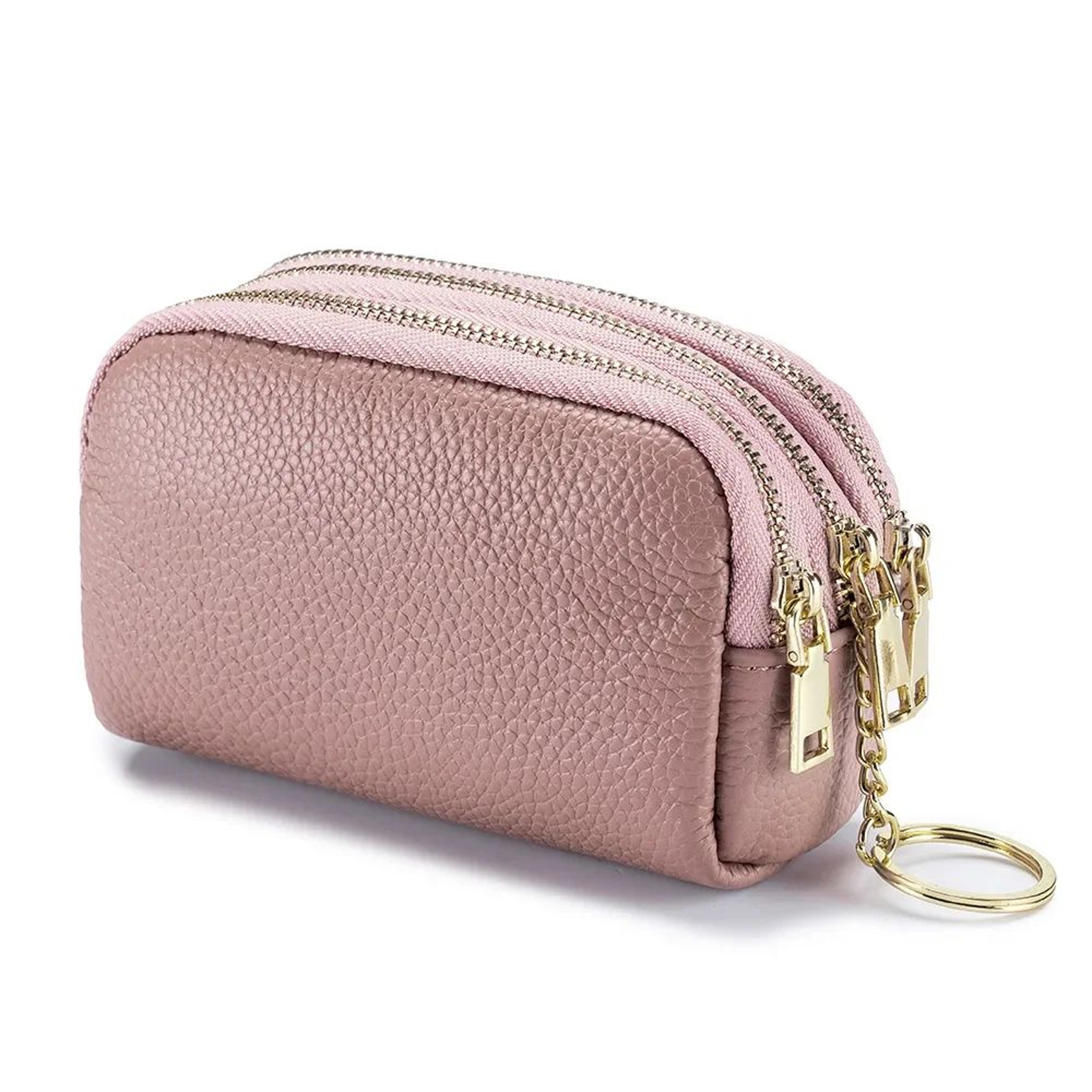 DoubleLayer Cowhide Womens Wallet  Large Capacity Zip Coin Purse  Card Organizer 11