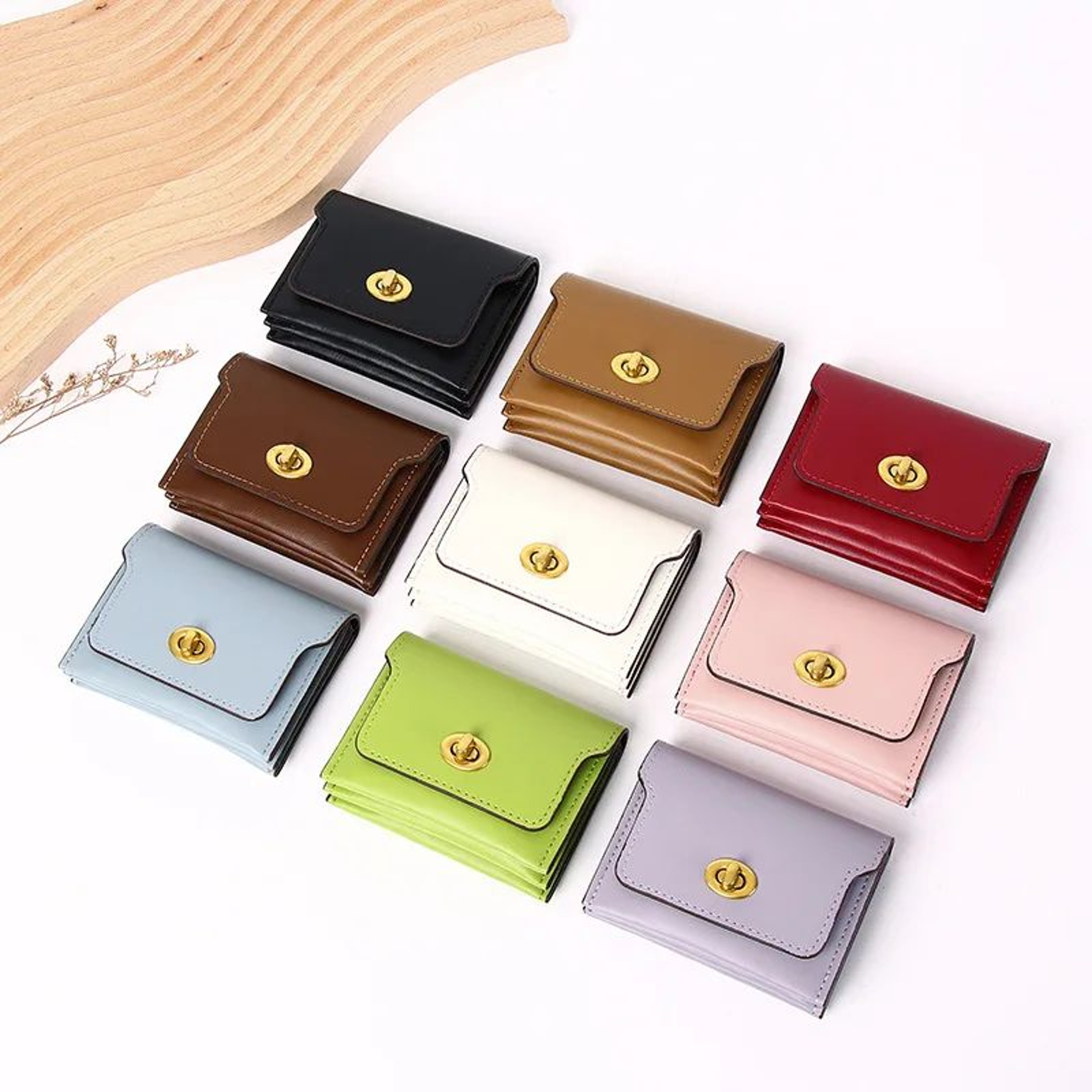 Compact Womens Wallet With Hasp Closure  Mini PU Leather Wallet Card  Coin Organizer 5