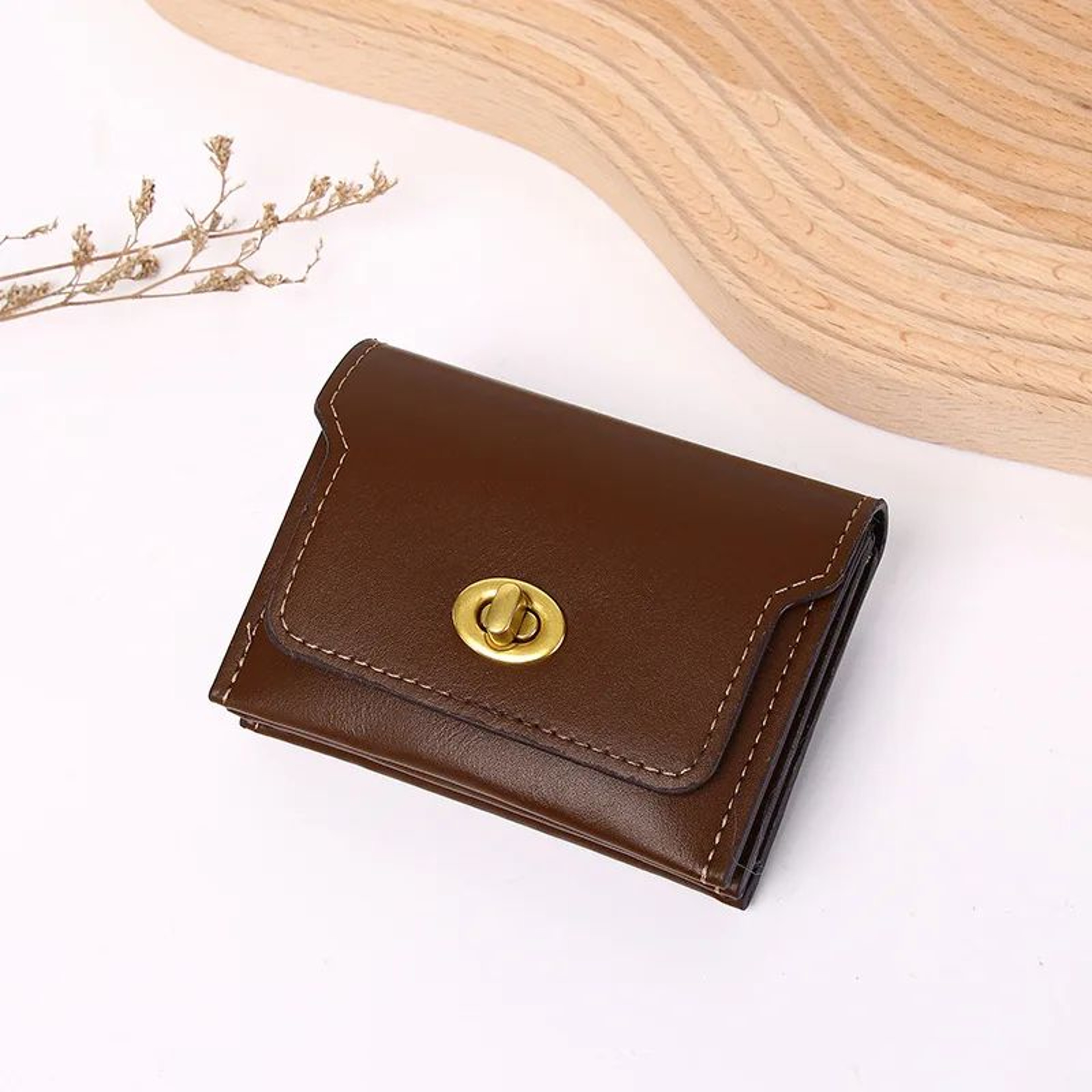 Compact Womens Wallet With Hasp Closure  Mini PU Leather Wallet Card  Coin Organizer 14