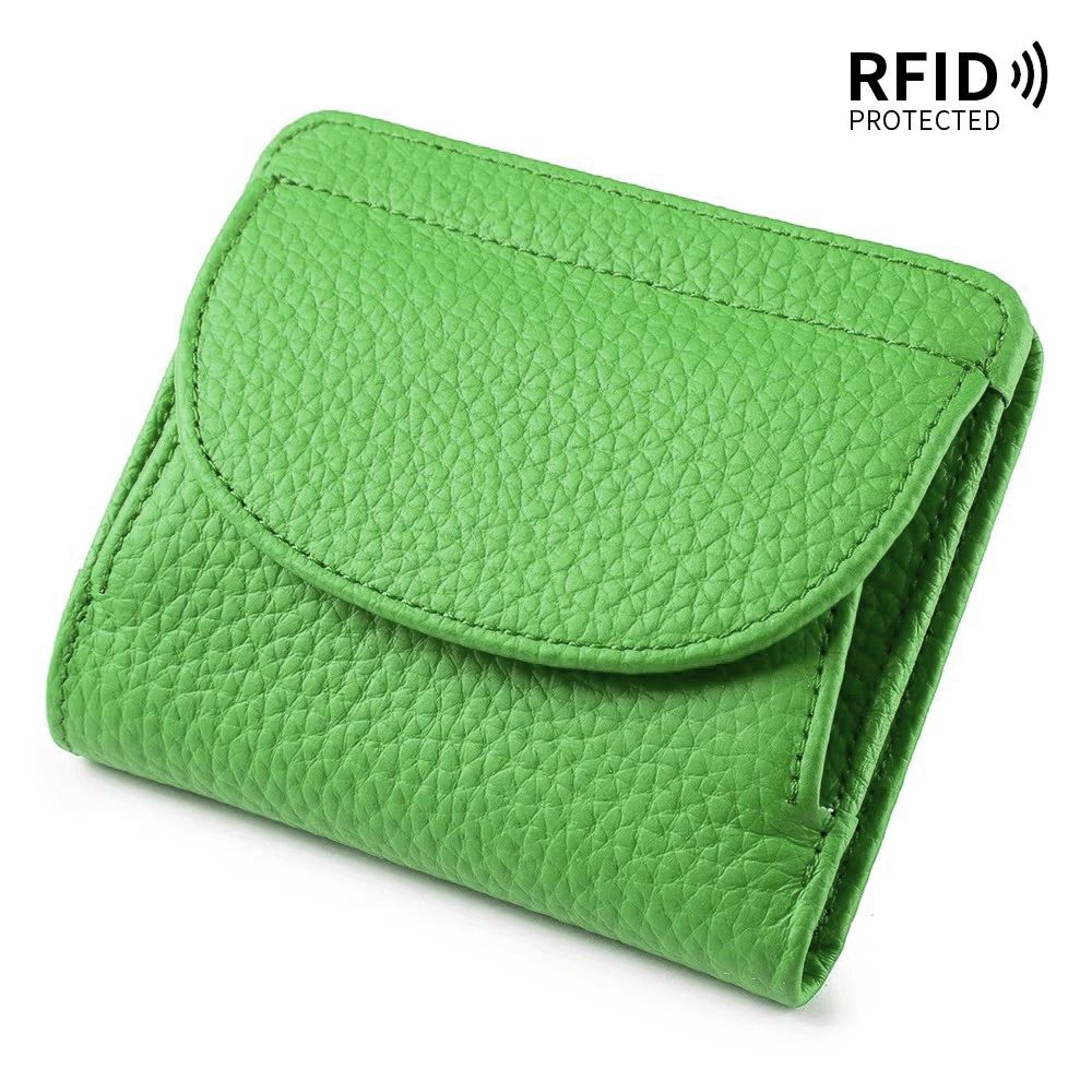 Genuine Leather Mini RFID Wallet For Women  Slim Bifold Card Holder With Coin Pocket 15