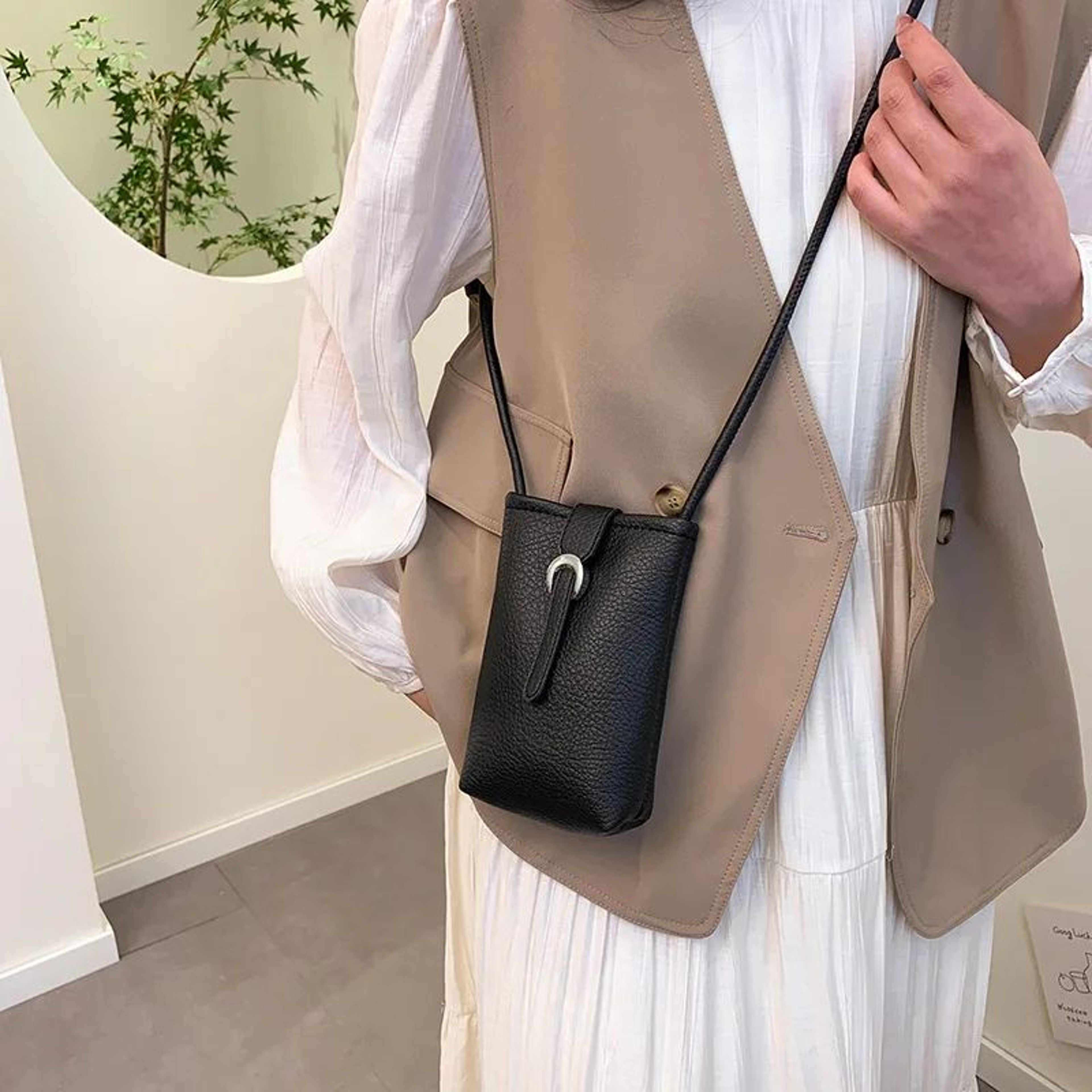 Everyday Carry PU Leather Shoulder Bag For Women  Large Capacity Crossbody Phone Purse 3