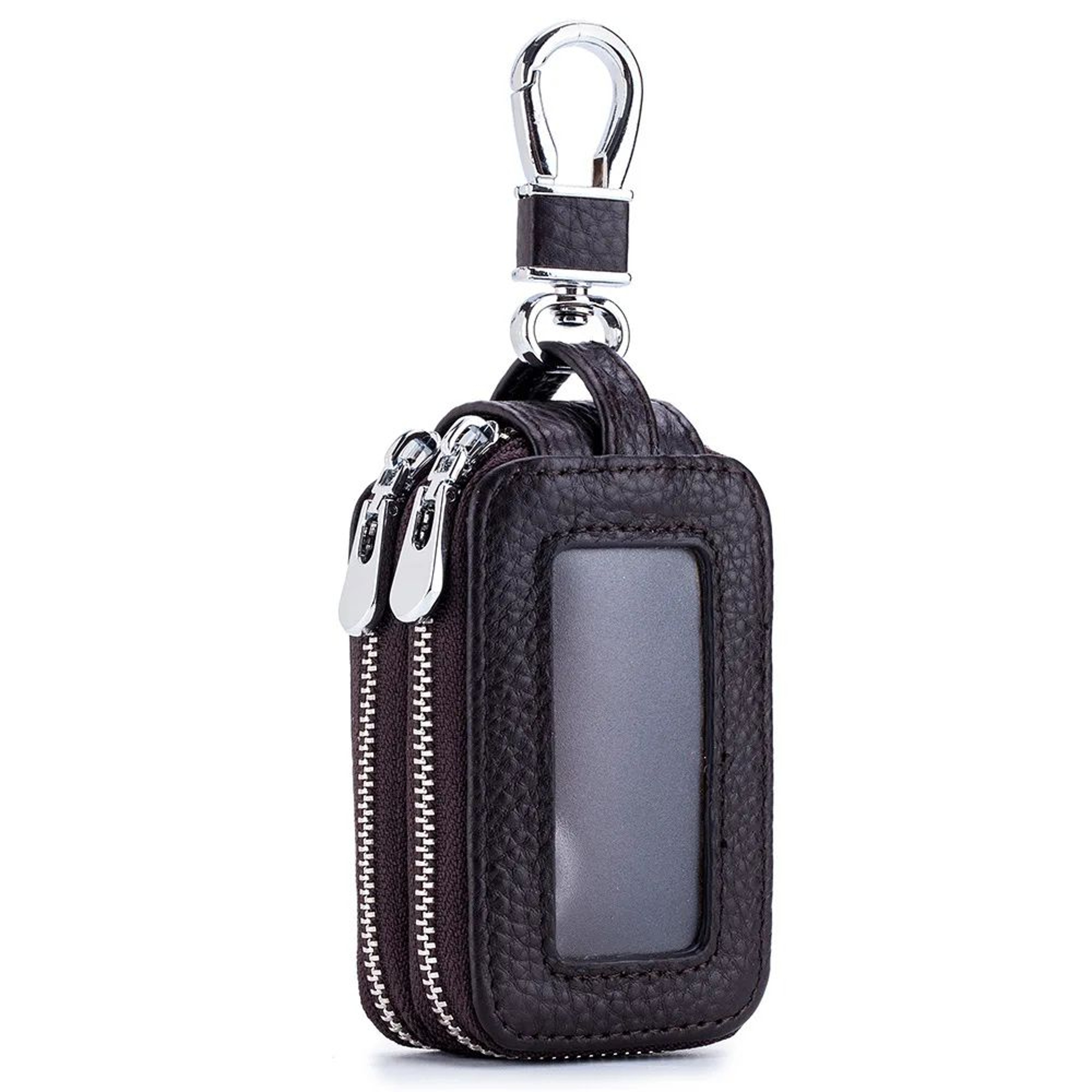 Genuine Leather Zipper Key Wallet Car Key Organizer Pouch 13