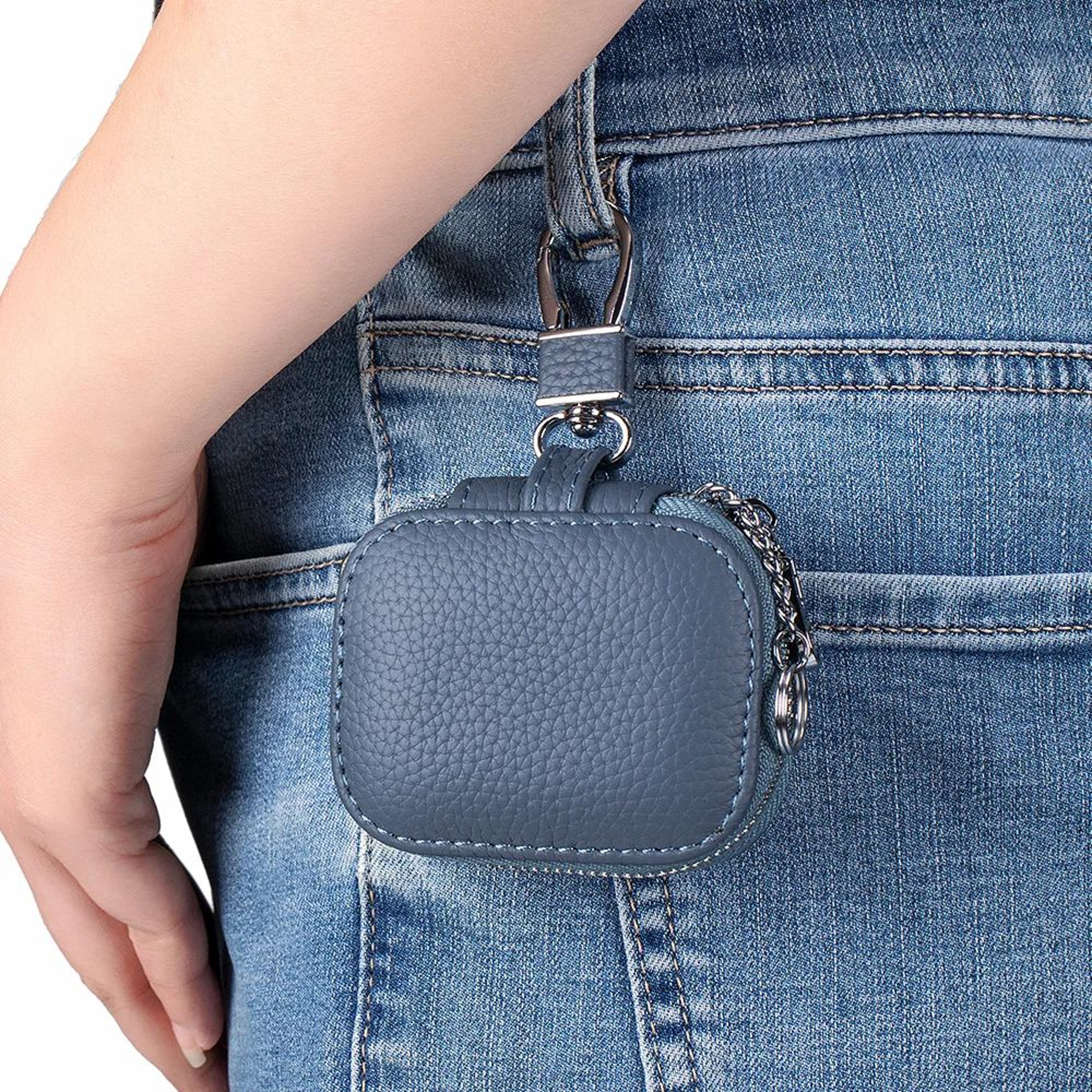 Premium Genuine Leather Key  Earphone Organizer Pouch  Universal Unisex Protective Case 2