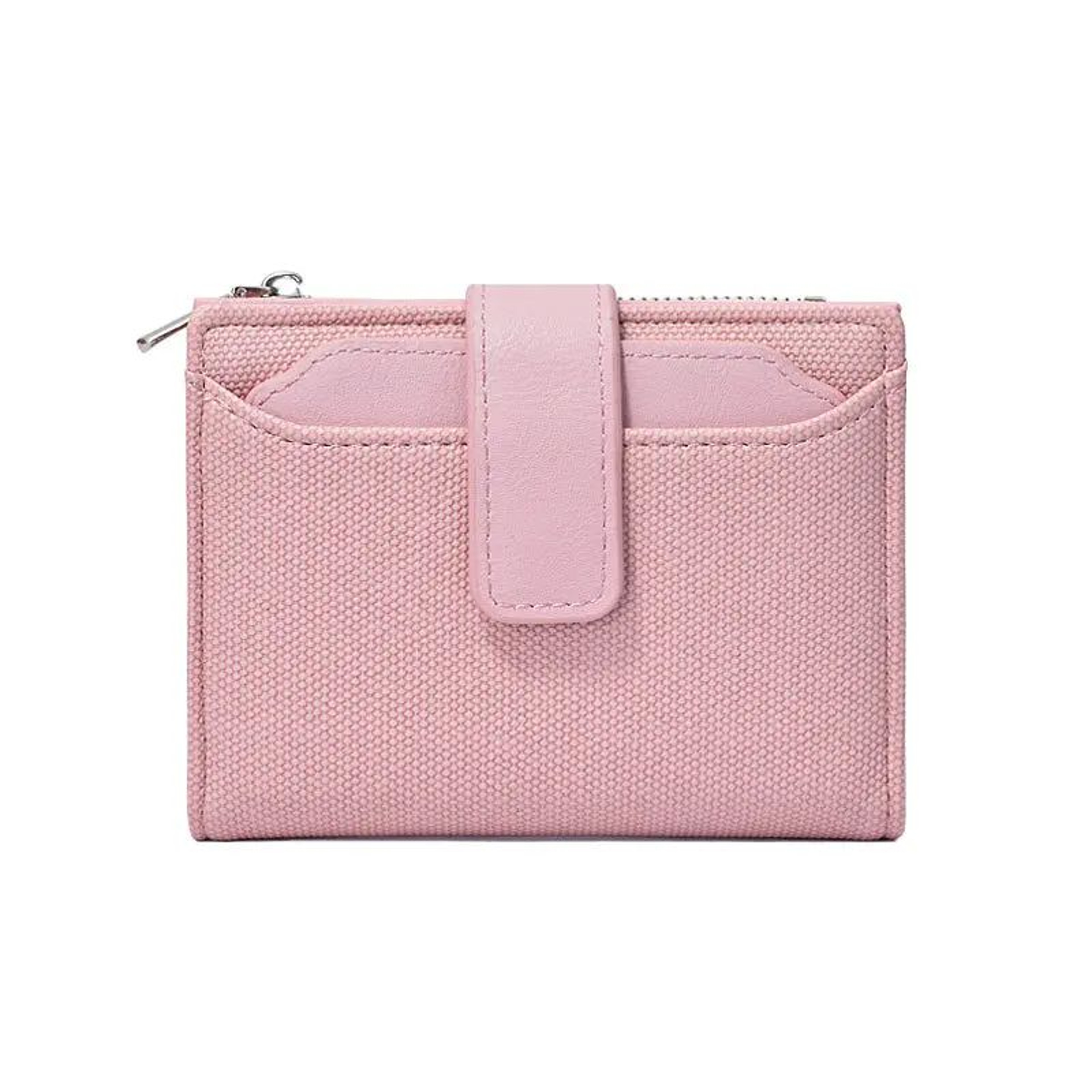 Everyday Compact Womens Wallet  PU Leather Short Bifold With Zipper Coin Pocket  Snap Closure 8