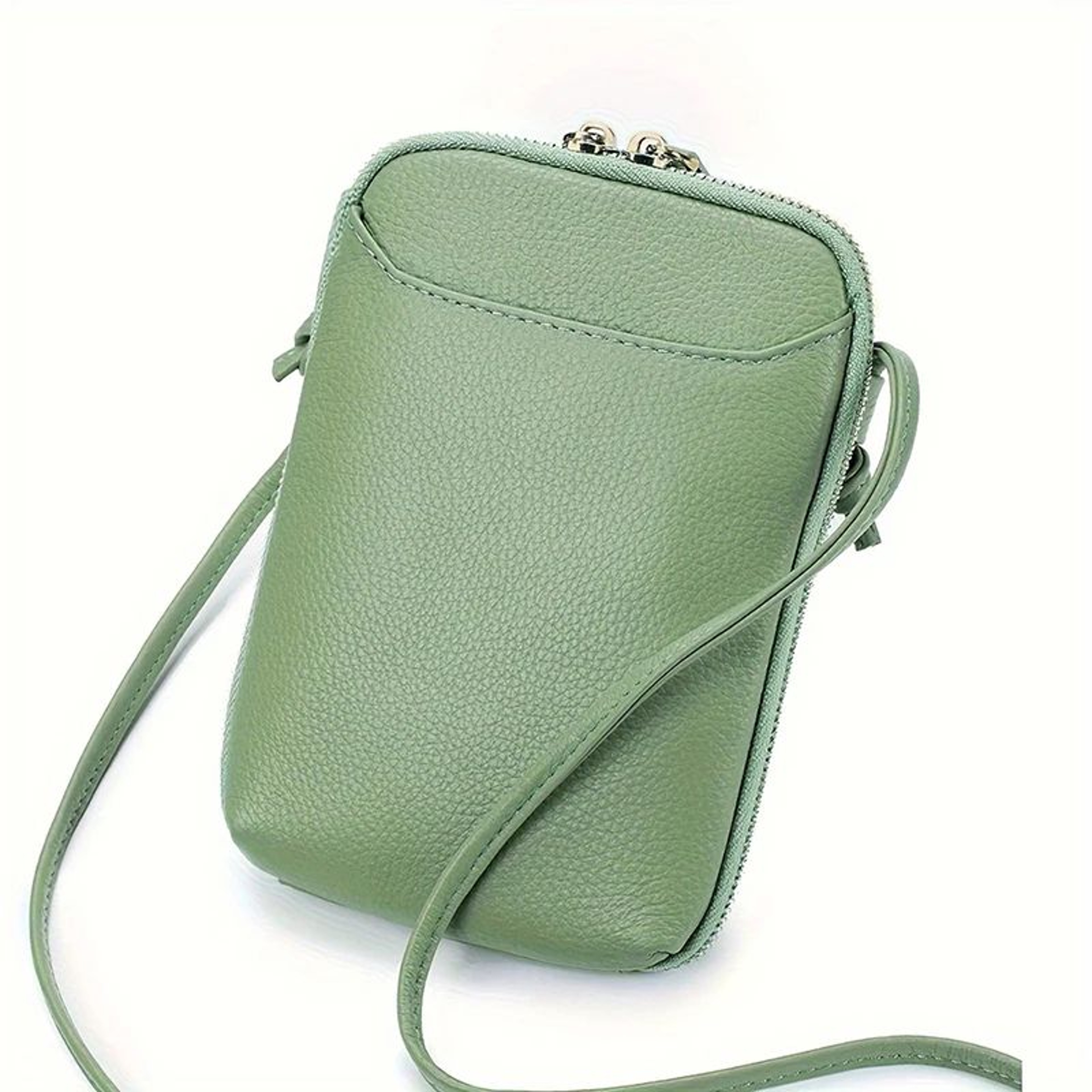 Genuine Leather Crossbody Bag For Women  Zipper Shoulder Bag Large Capacity Phone Purse 5