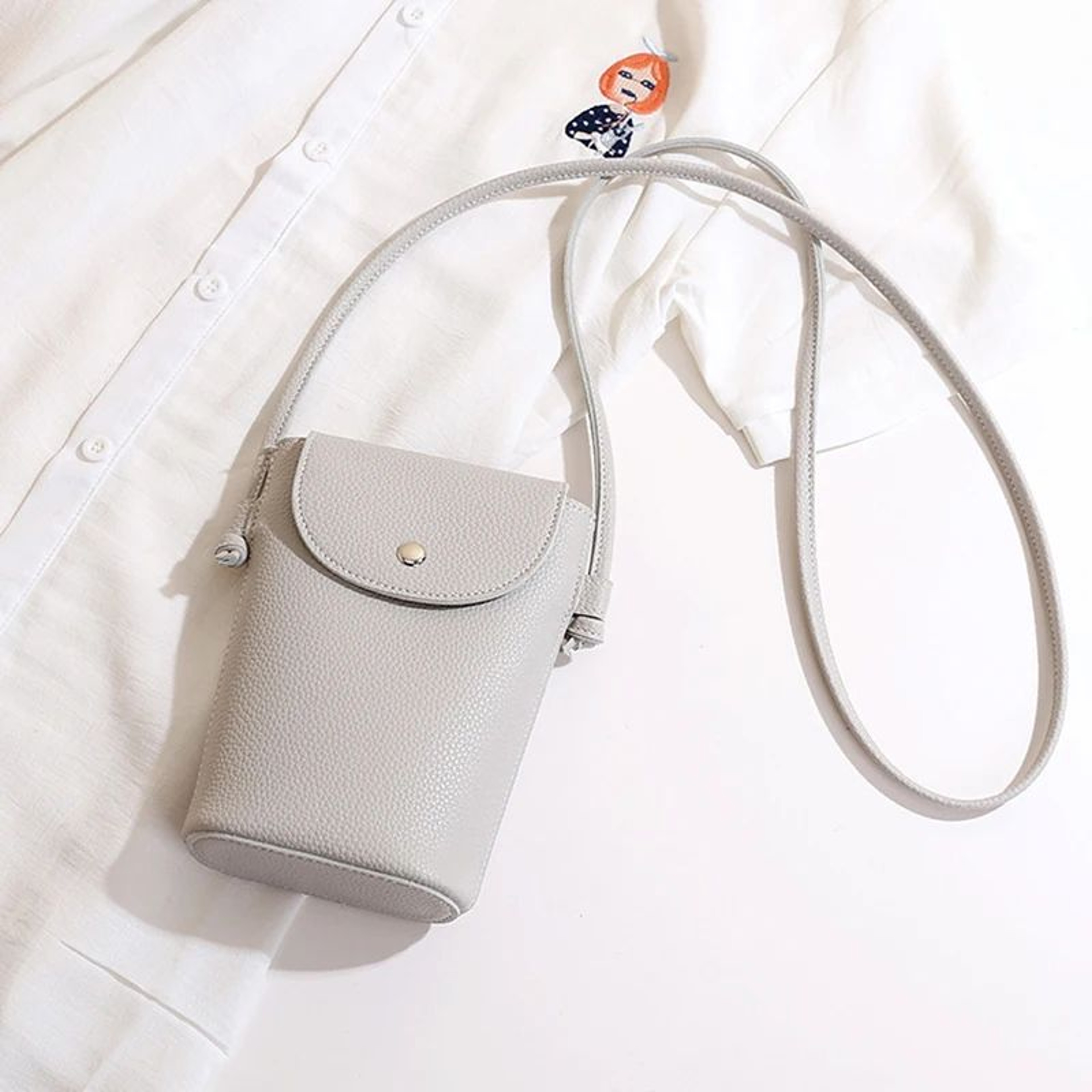 Soft Flap Womens Crossbody Phone Bag PU Leather Shoulder Purse With Adjustable Strap 11