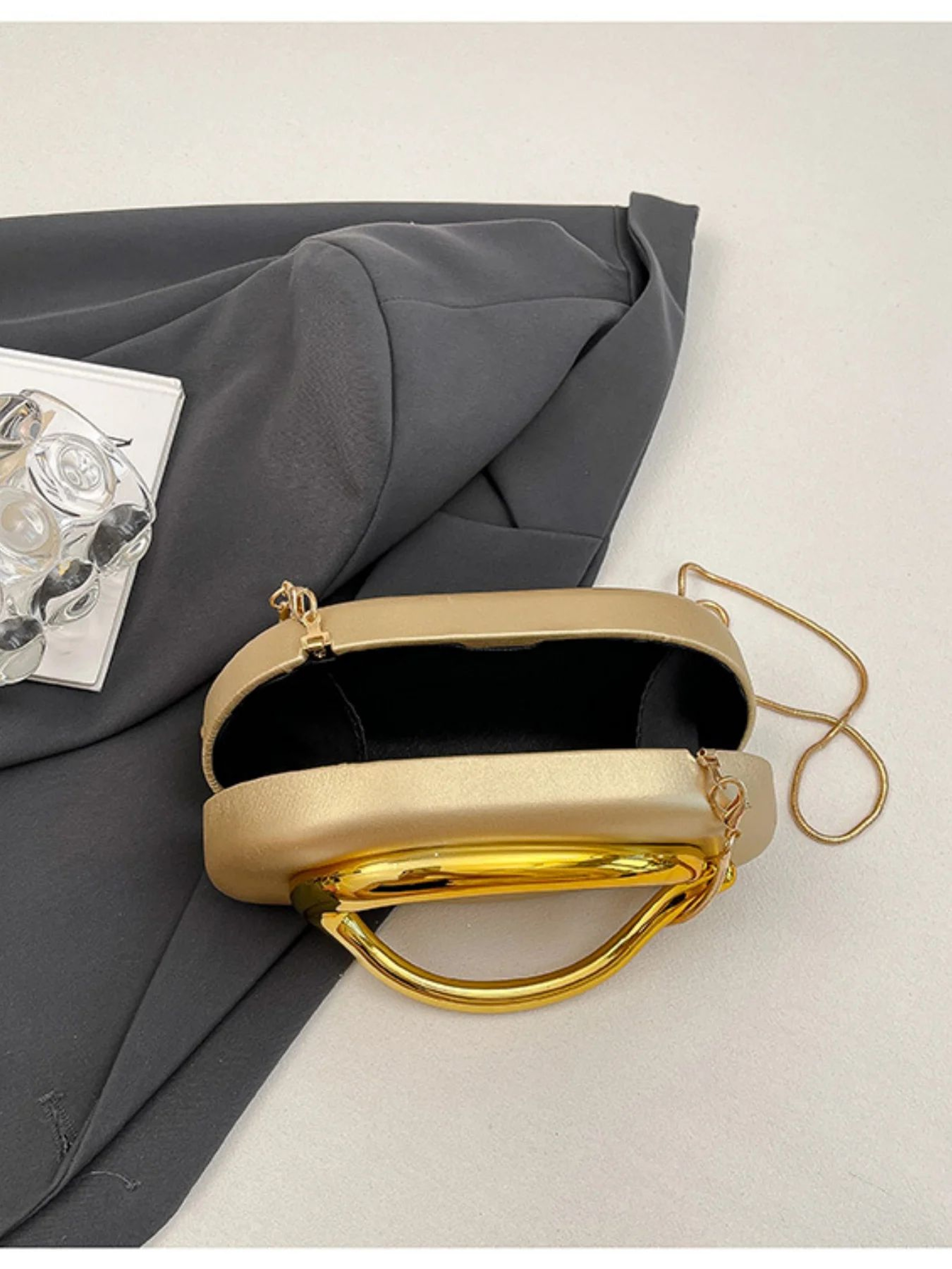 Elegant Satin Evening Clutch Bag With Chain Strap For Weddings And Parties 4