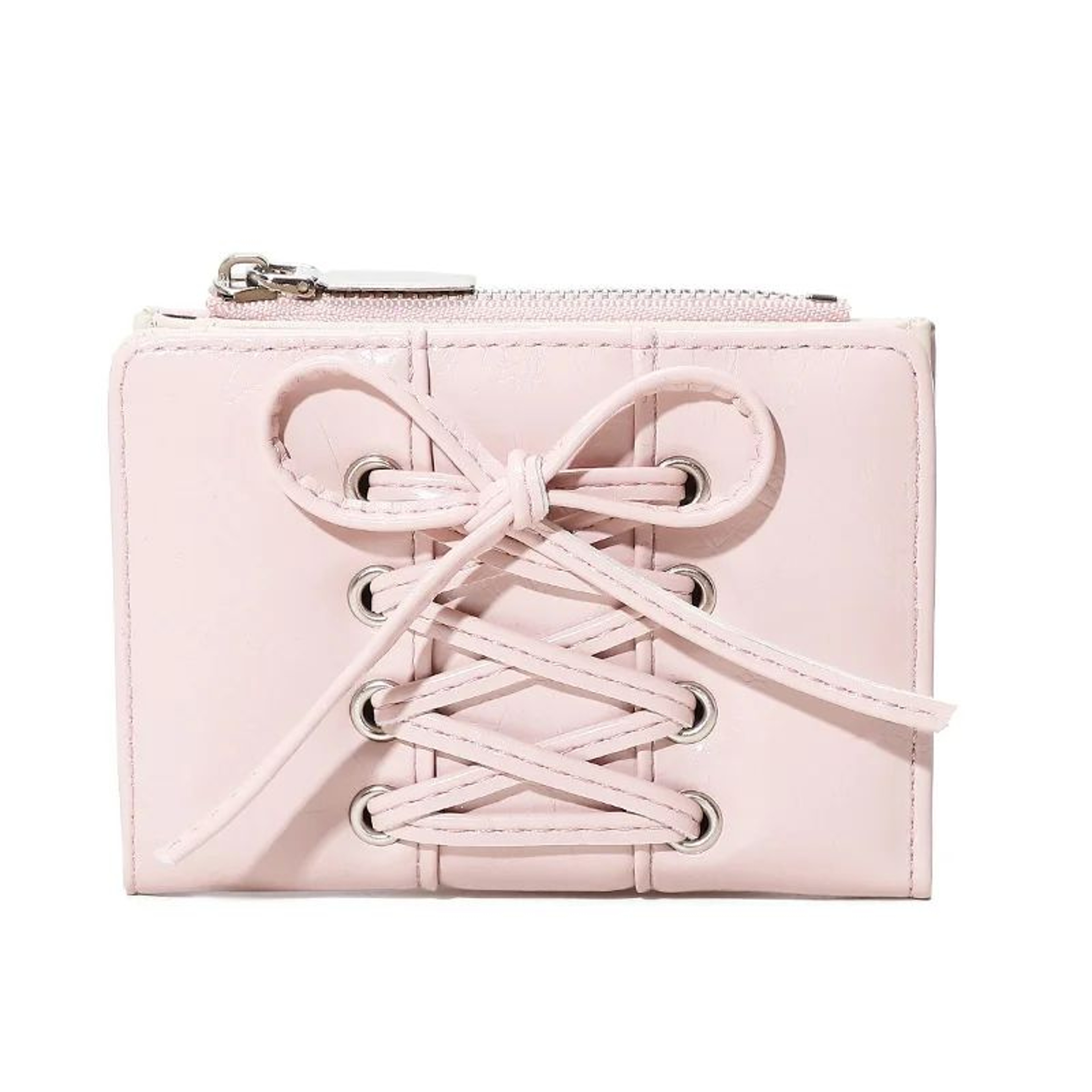 Compact Bow Minimalist Zipper Card Coin Purse  Stylish Short Wallet With Large Capacity 2
