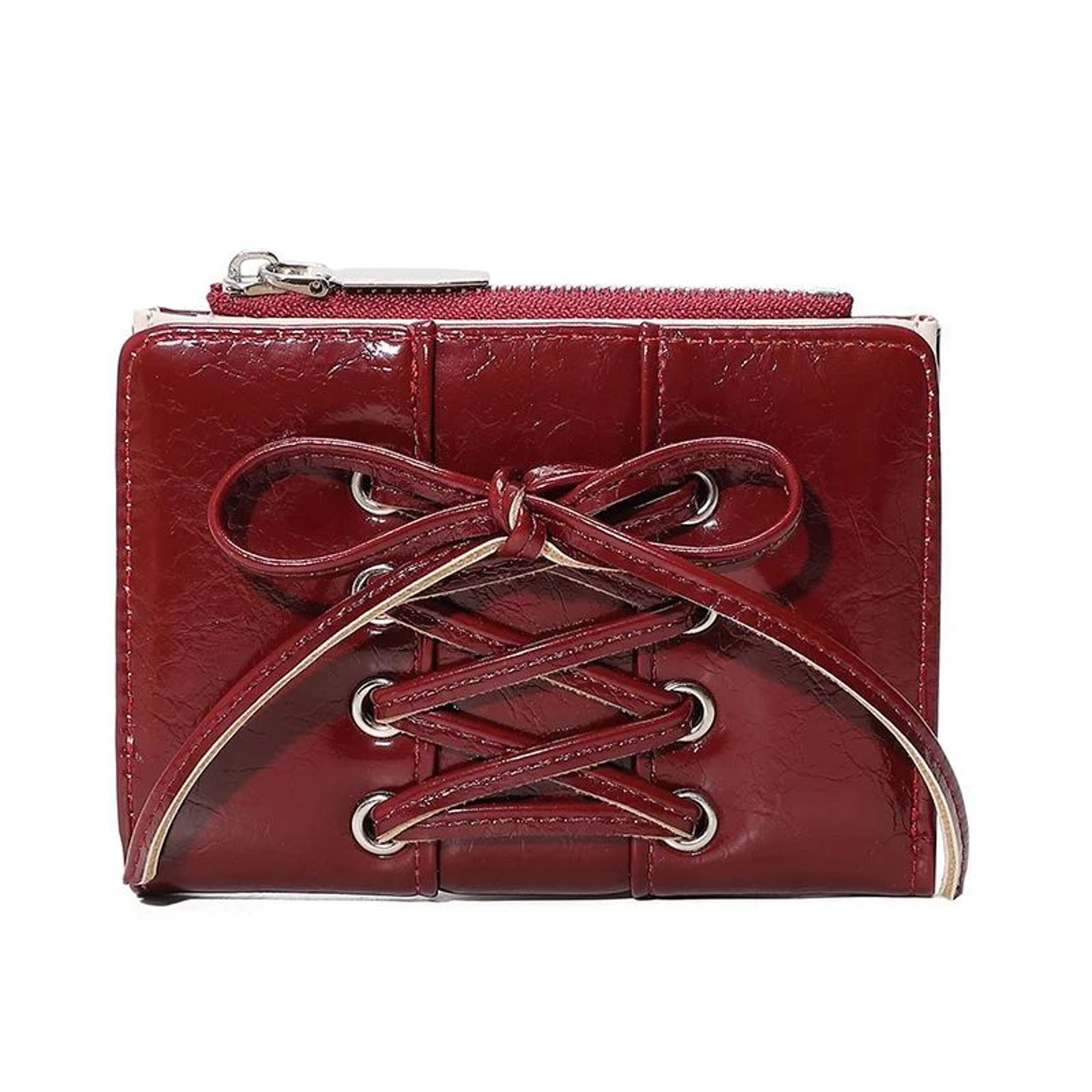 Compact Bow Minimalist Zipper Card Coin Purse  Stylish Short Wallet With Large Capacity 10