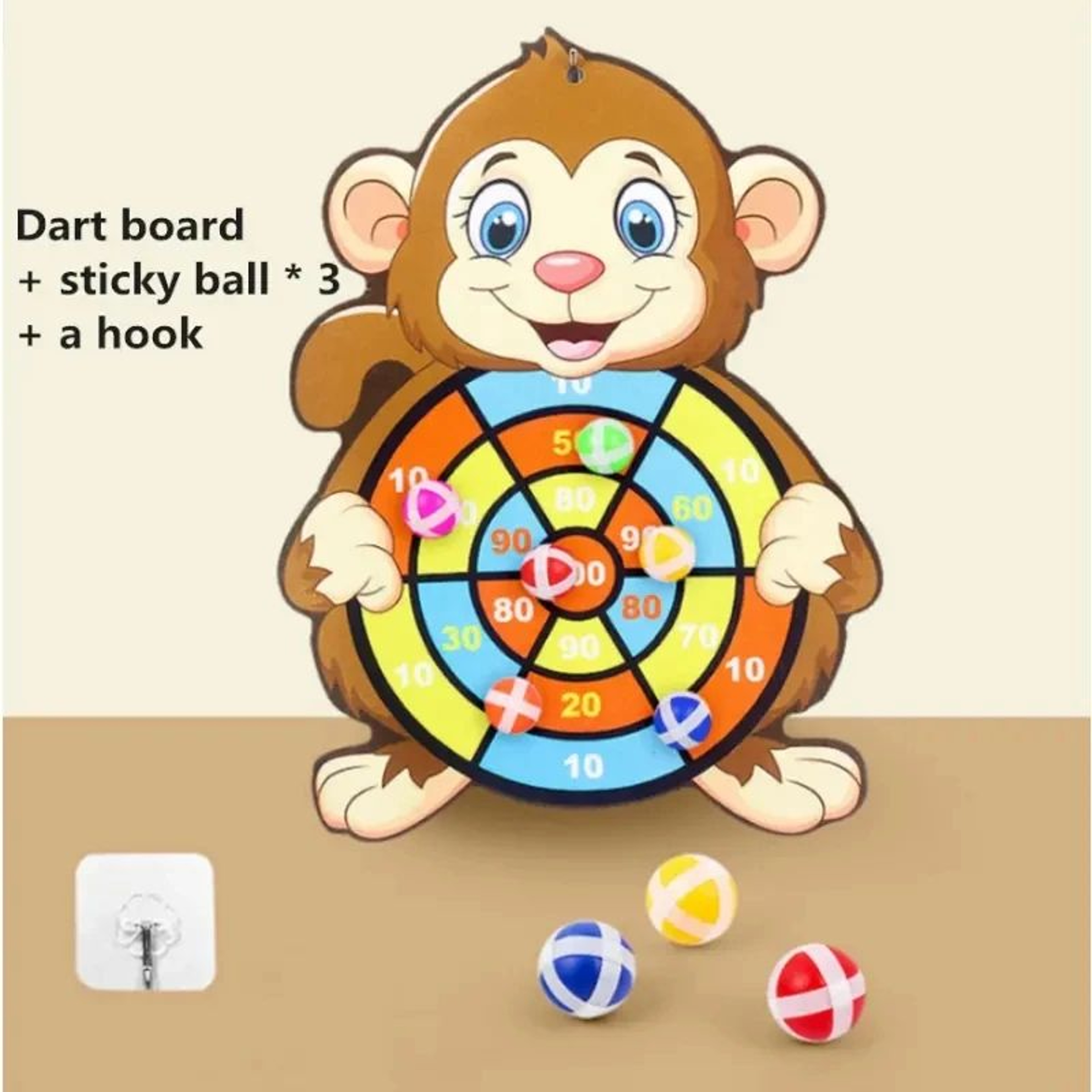 ActivePlay Montessori Sticky Ball Target Game  Kids Dart Board Set For Indoor  Outdoor Fun 7