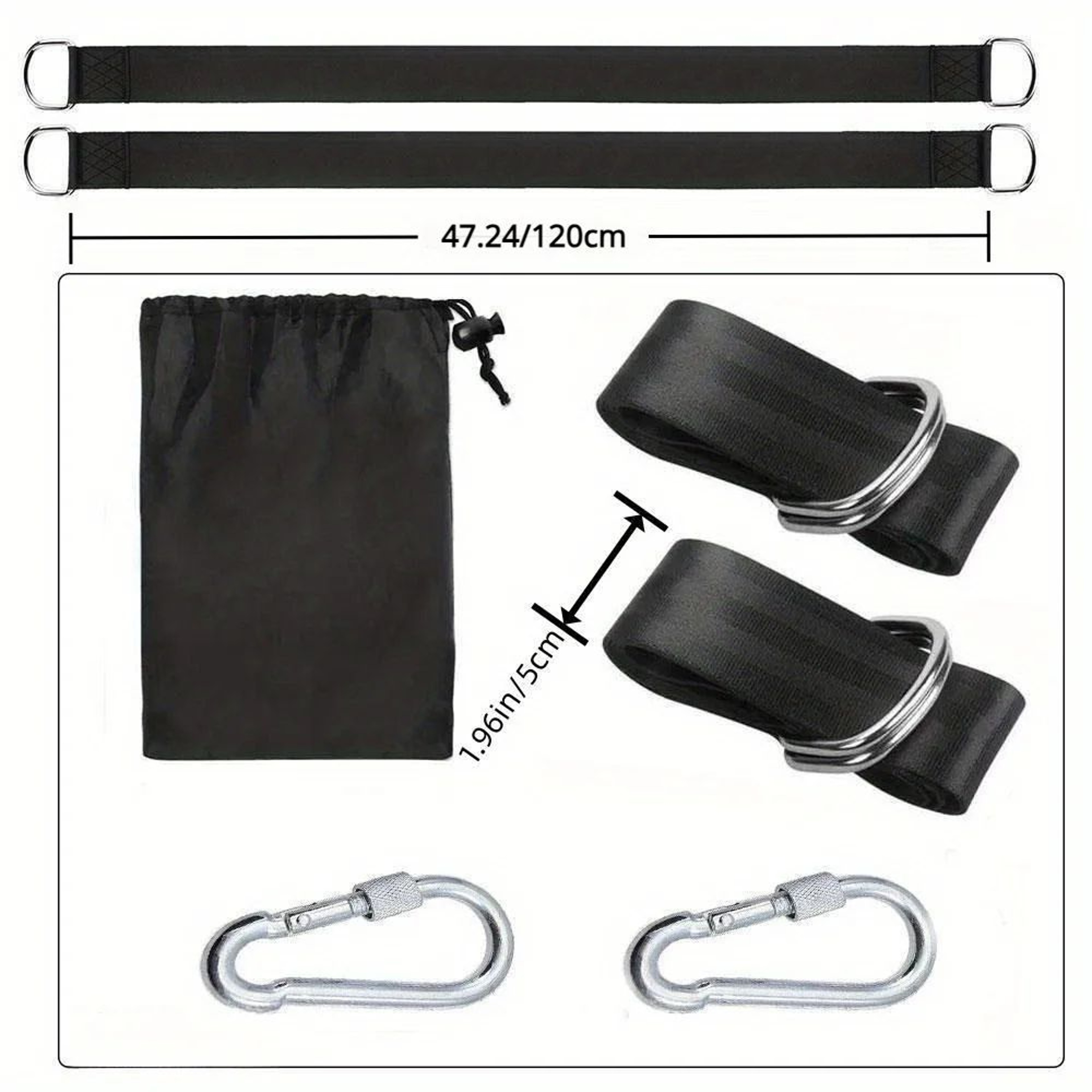 Outdoor Swing Hammock With Safety Belt  Portable Hammock Swing Strap Kit For Backyard  Travel 2