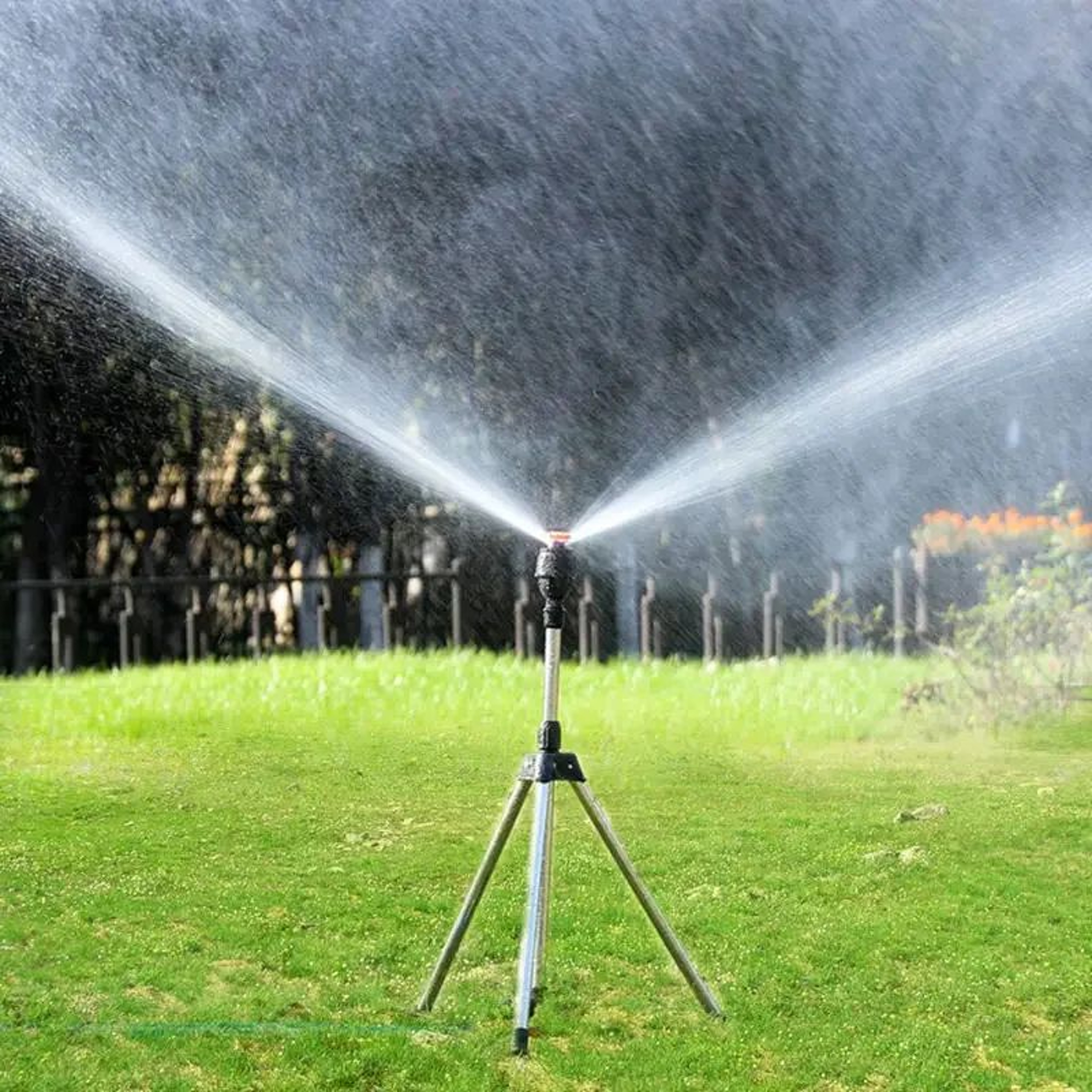 Premium 360 Automatic Rotating Tripod Garden Sprinkler Stand  Stainless Steel Irrigation  Lawn Wate 0