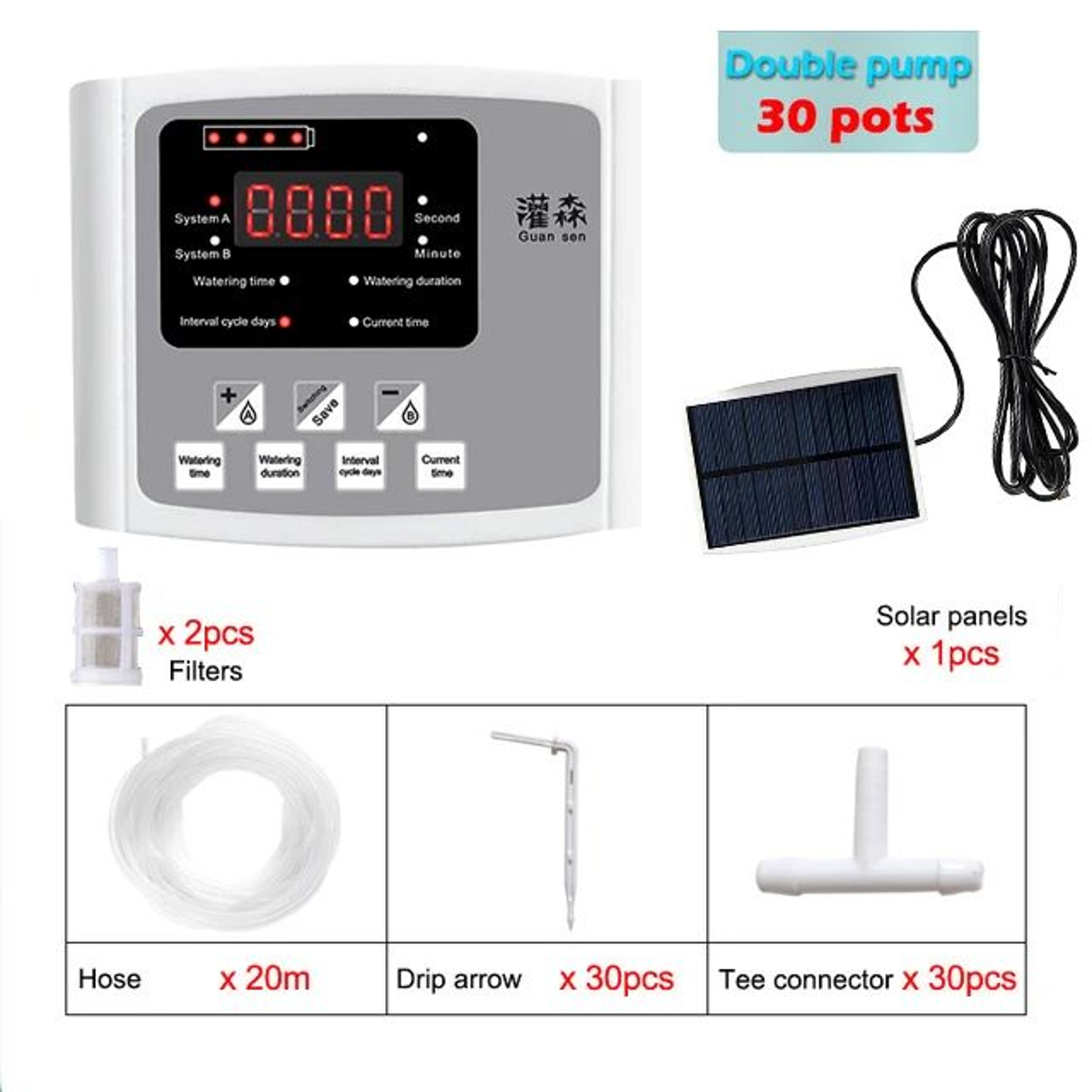 Solar Smart DualZone Garden Irrigation Controller  Automatic Drip Watering System 8