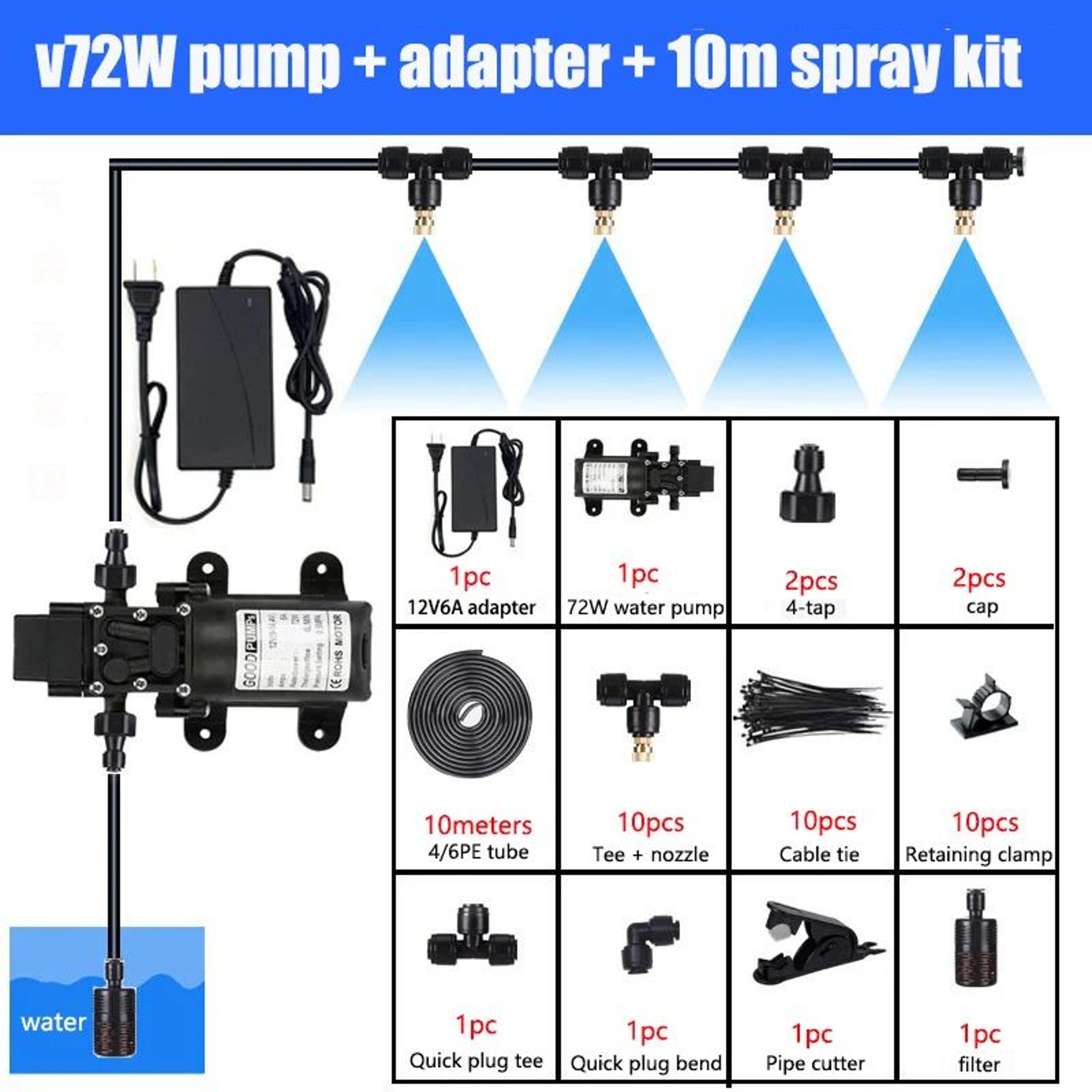 Premium Garden Irrigation Timer  Automatic Garden Watering System With Fog Misting Irrigation Kit 8
