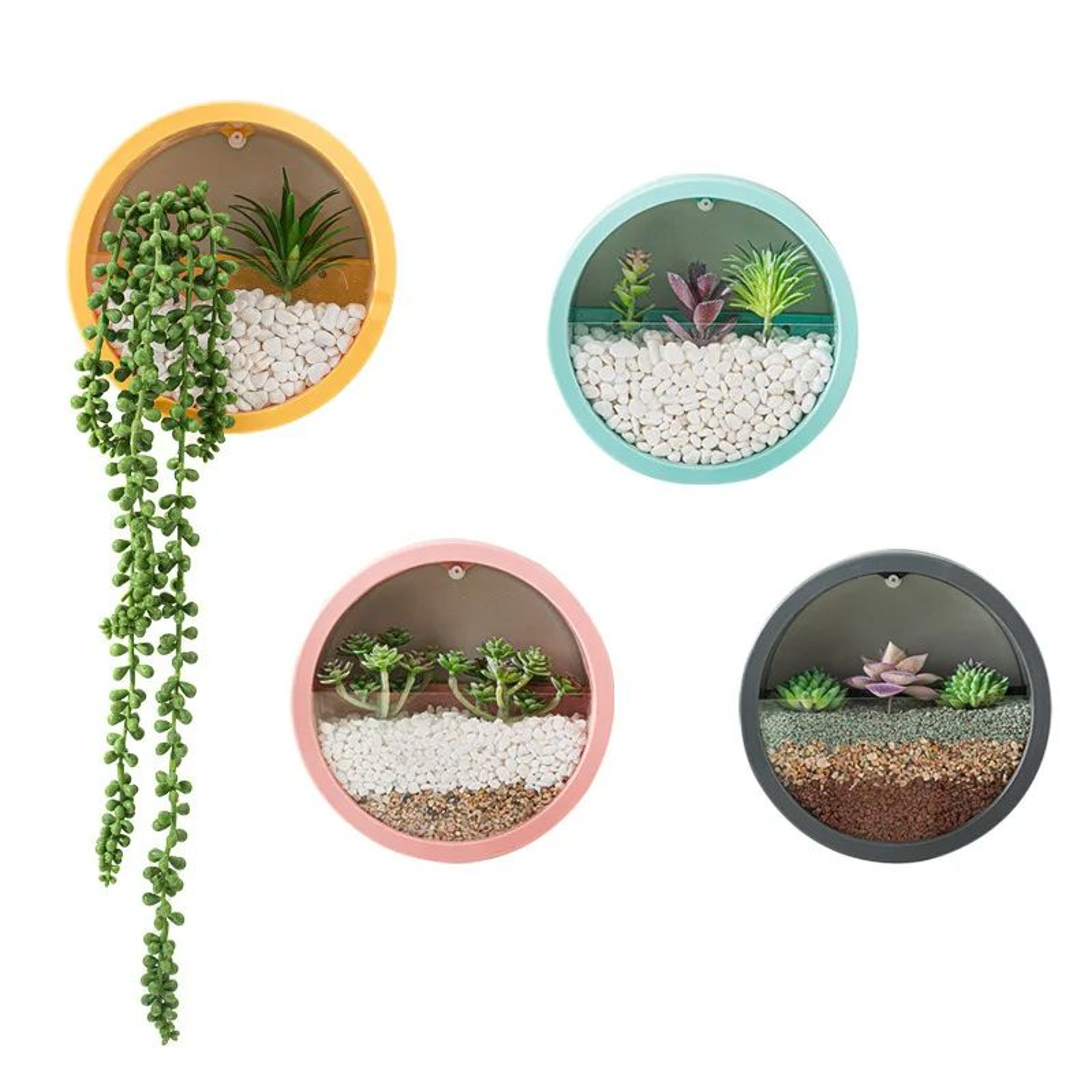 Nordic Wall Mounted Hydroponic Planter  Sleek Circular Plant Pot For Stylish Home Wall Decor 2
