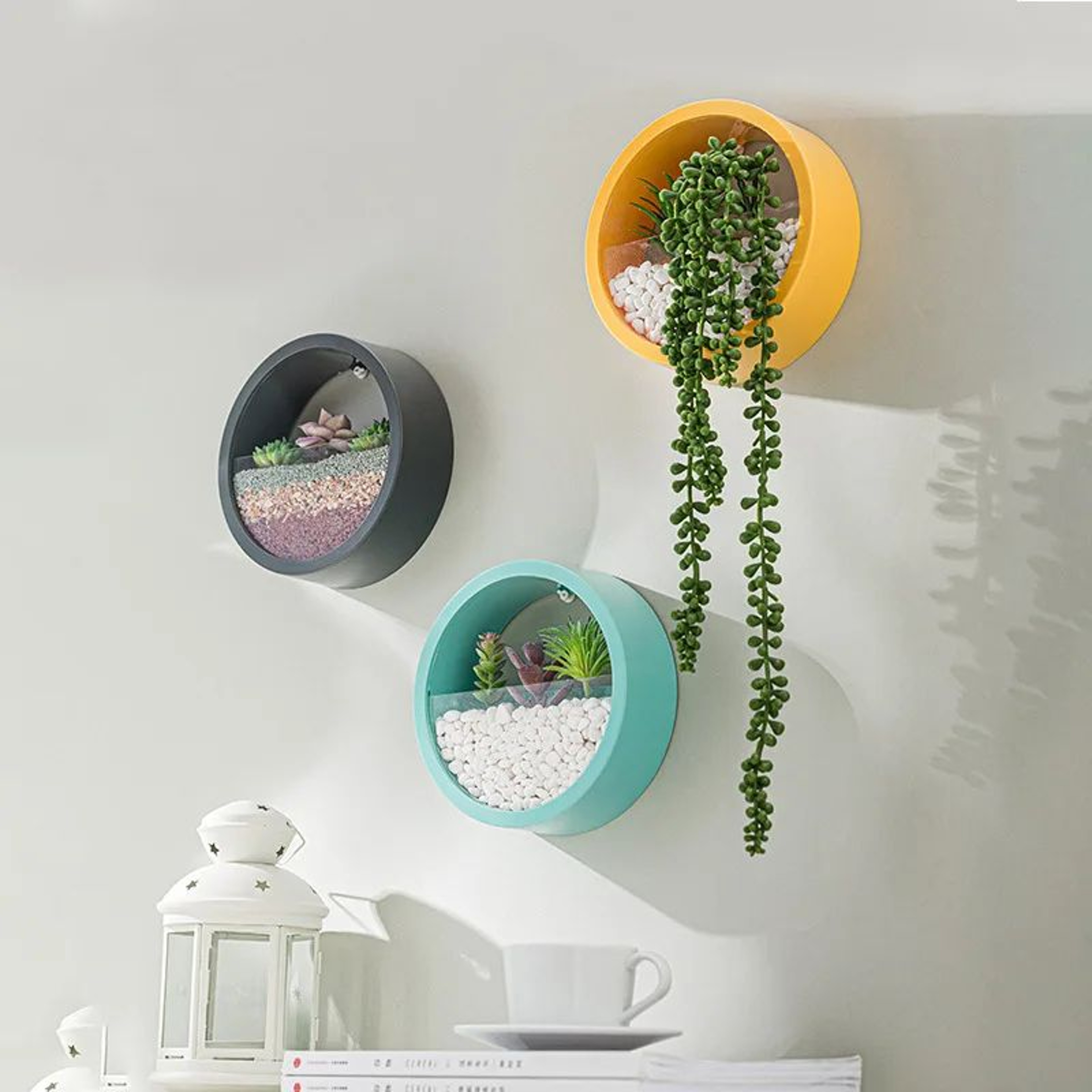 Nordic Wall Mounted Hydroponic Planter  Sleek Circular Plant Pot For Stylish Home Wall Decor 3