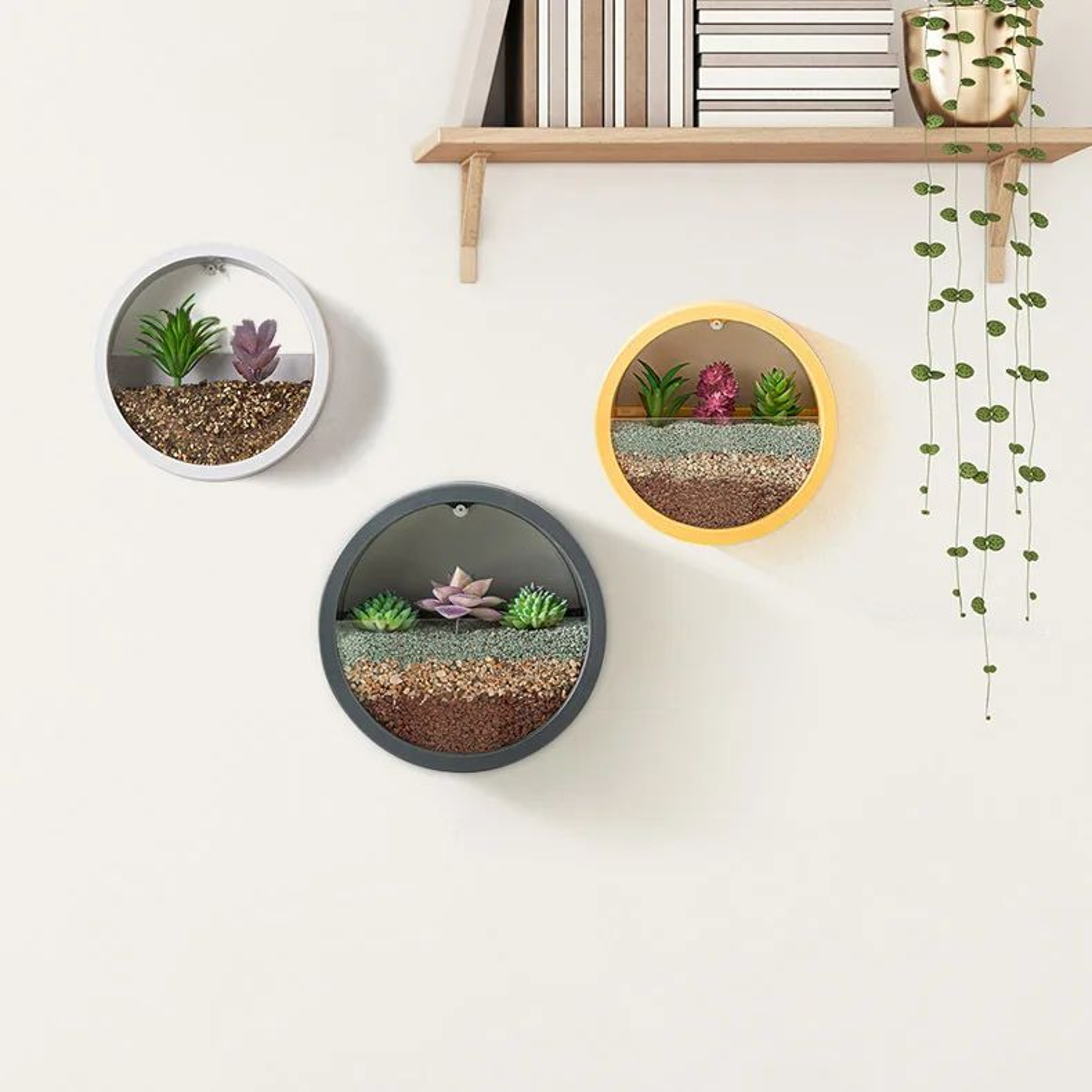 Nordic Wall Mounted Hydroponic Planter  Sleek Circular Plant Pot For Stylish Home Wall Decor 5