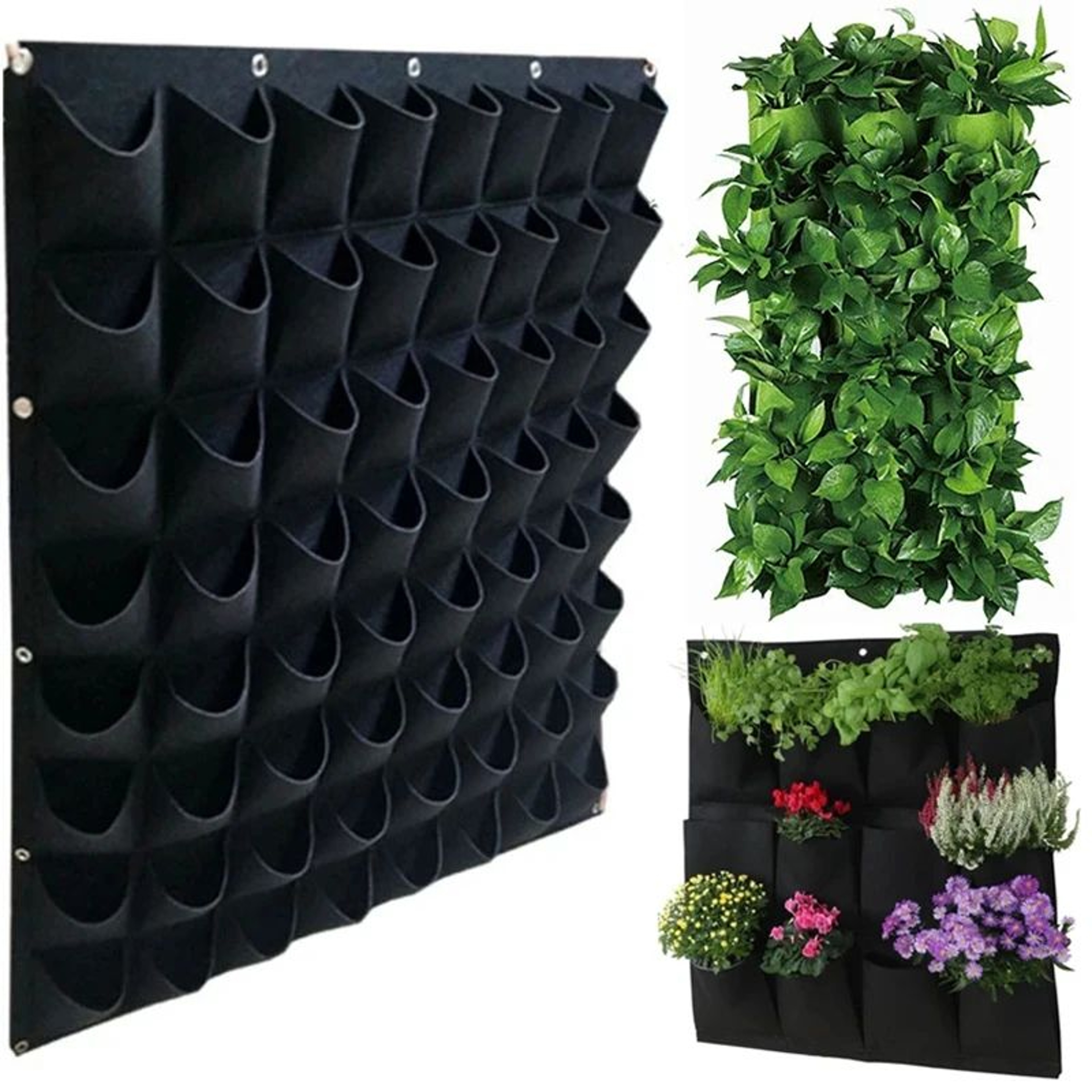 Vertical Garden Wall Grow Bag Planter SpaceSaving Outdoor Herb  Vegetable Pocket Planters 0