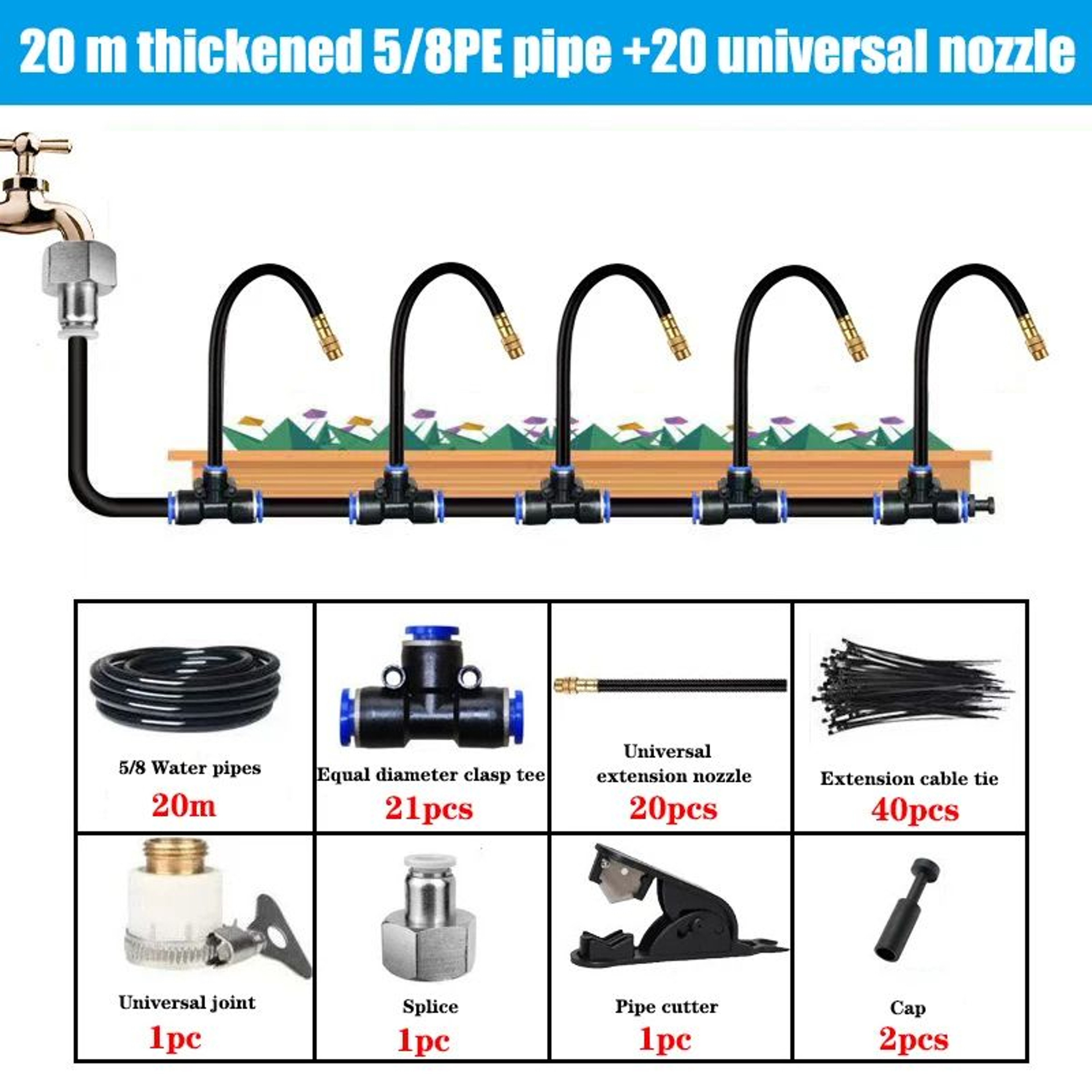 FlexBend 530m DIY Misting Kit For Patio Cooling  Garden Irrigation 9