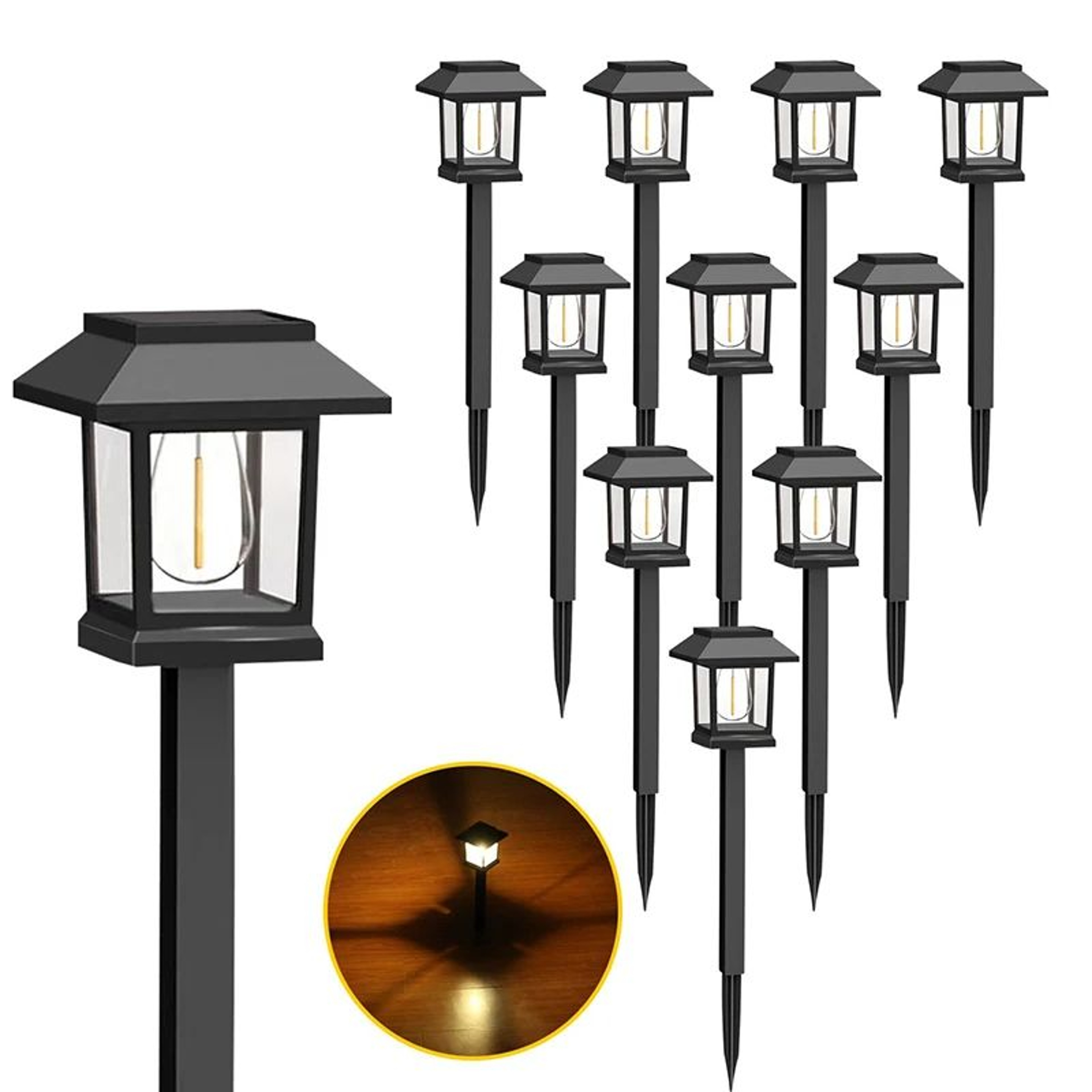 2Pack Solar Pathway Lights Outdoor Waterproof Auto OnOff Garden  Walkway Stakes 0