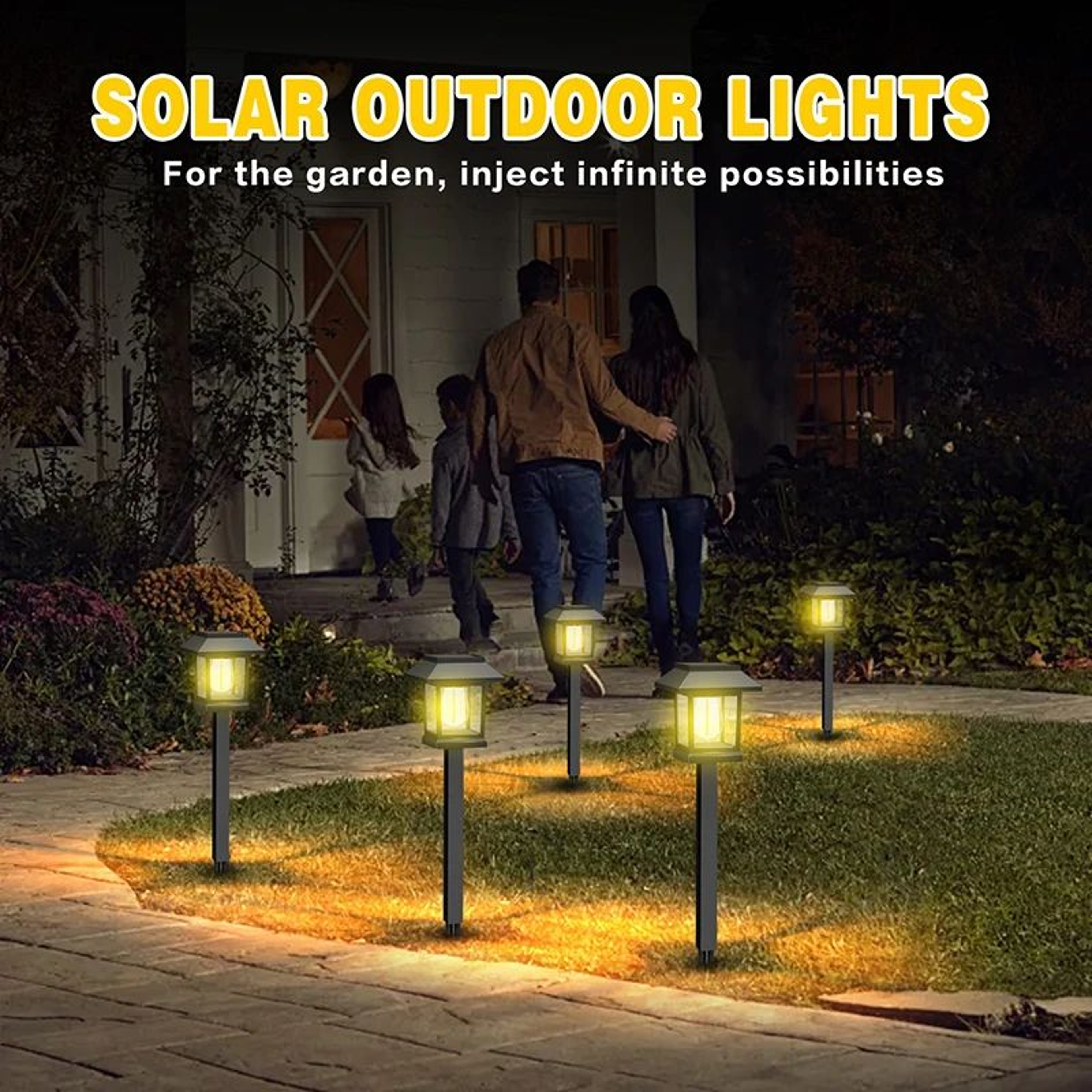 2Pack Solar Pathway Lights Outdoor Waterproof Auto OnOff Garden  Walkway Stakes 5