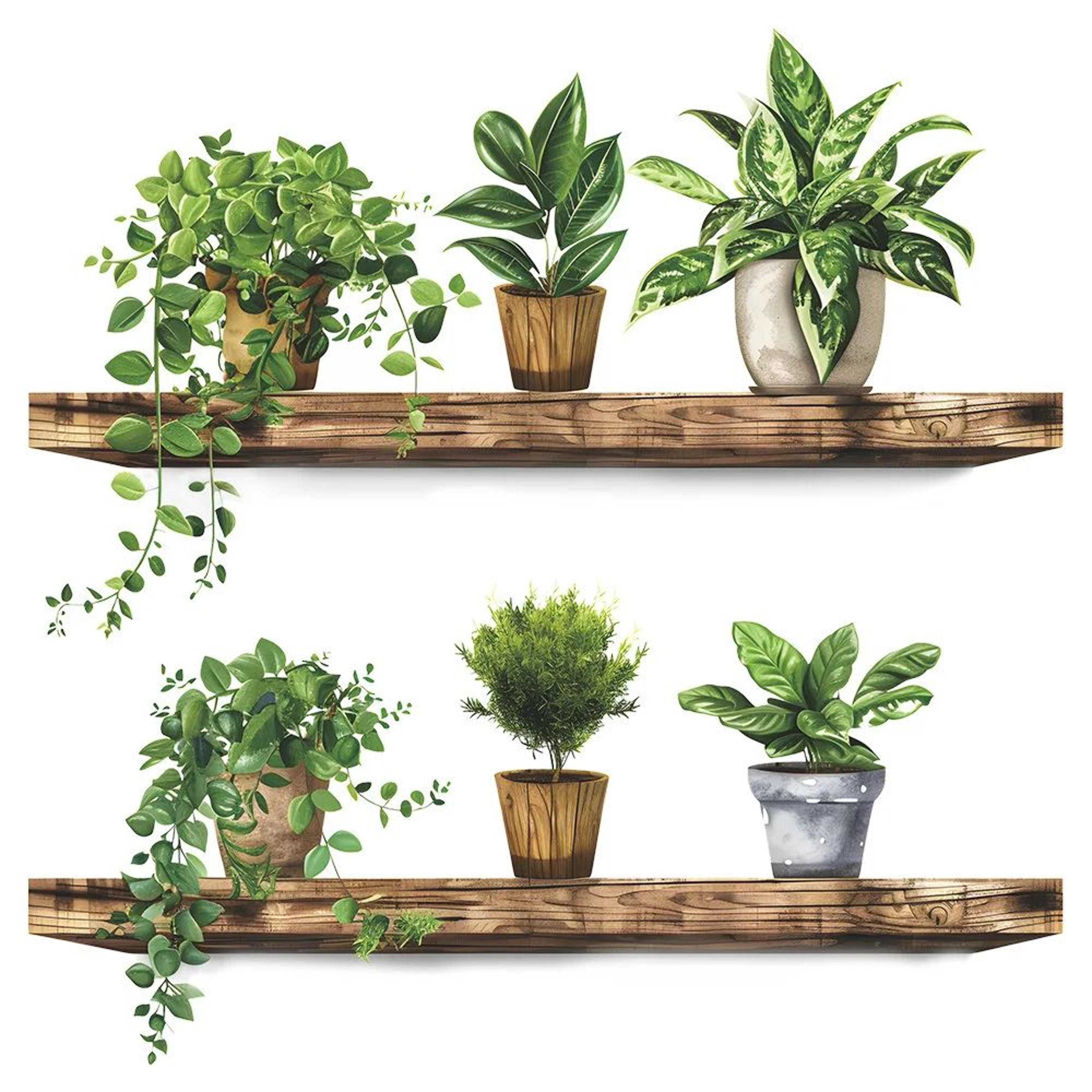Green Potted Plant Shelf Peel And Stick Wall Decor Sticker For Bathroom Toilet  Living Room 4