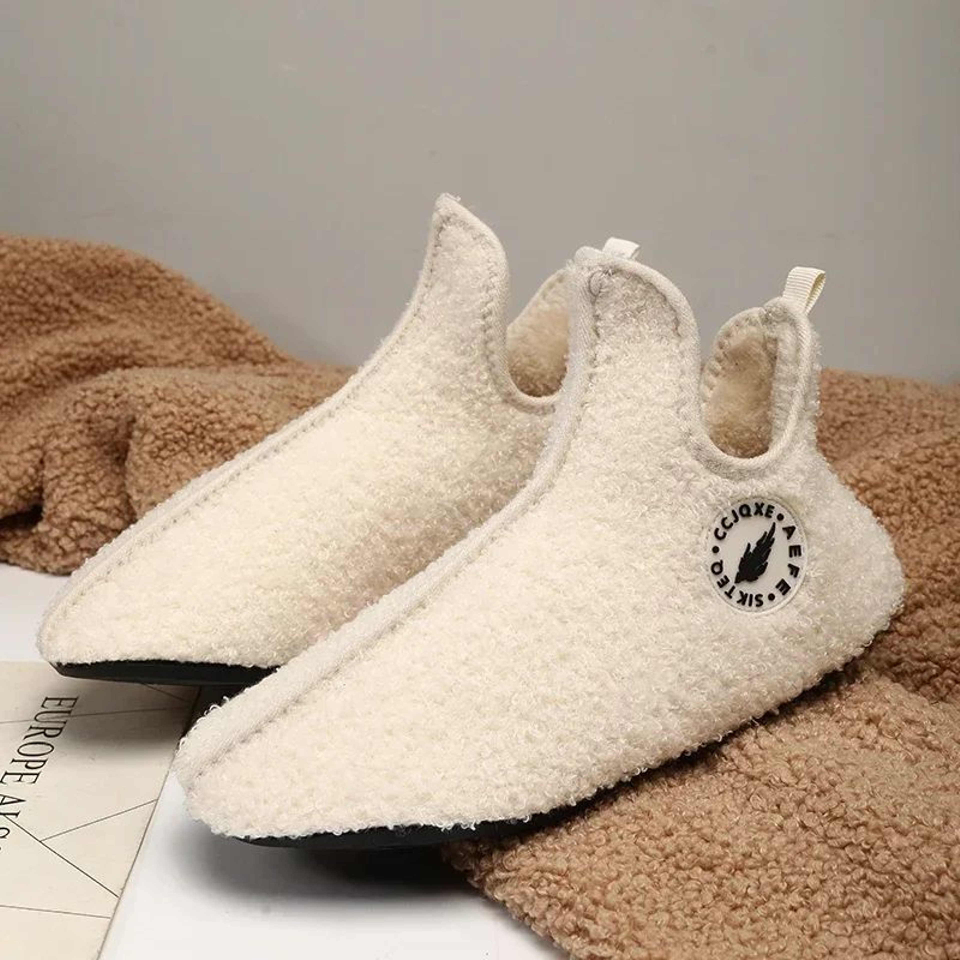 CozyGrip Mens Winter Slippers  Warm NonSlip House Slippers For Couples 7
