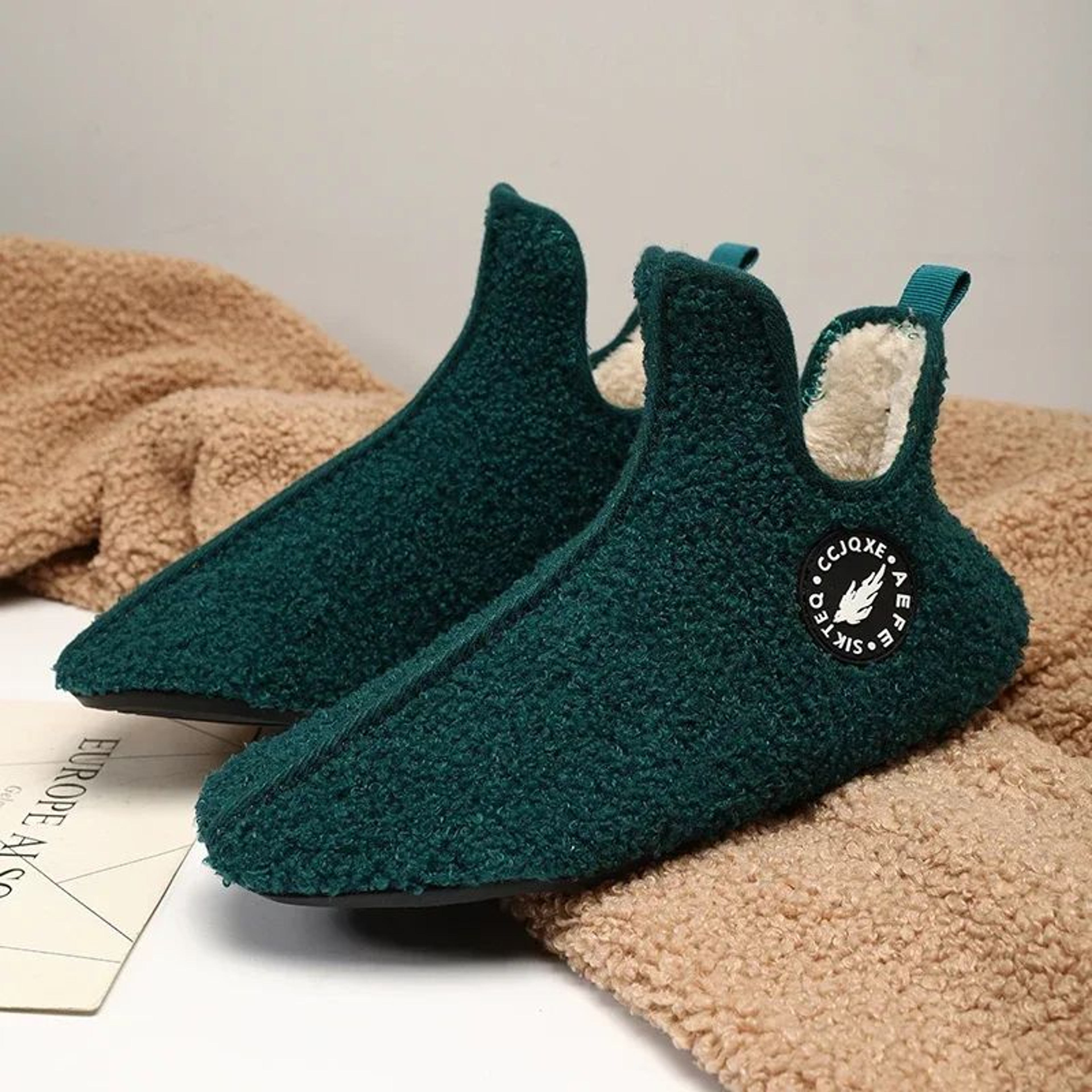 CozyGrip Mens Winter Slippers  Warm NonSlip House Slippers For Couples 11