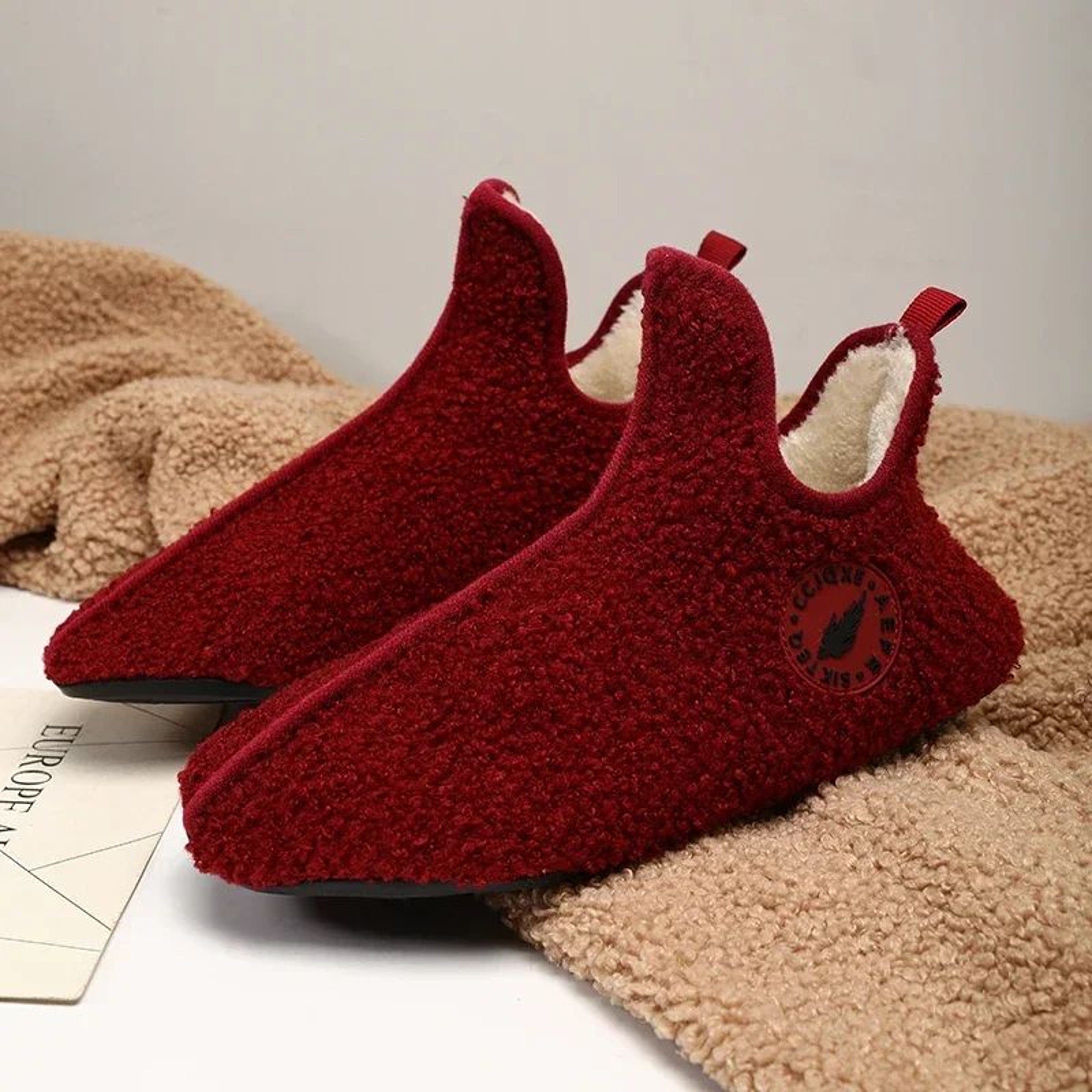 CozyGrip Mens Winter Slippers  Warm NonSlip House Slippers For Couples 12