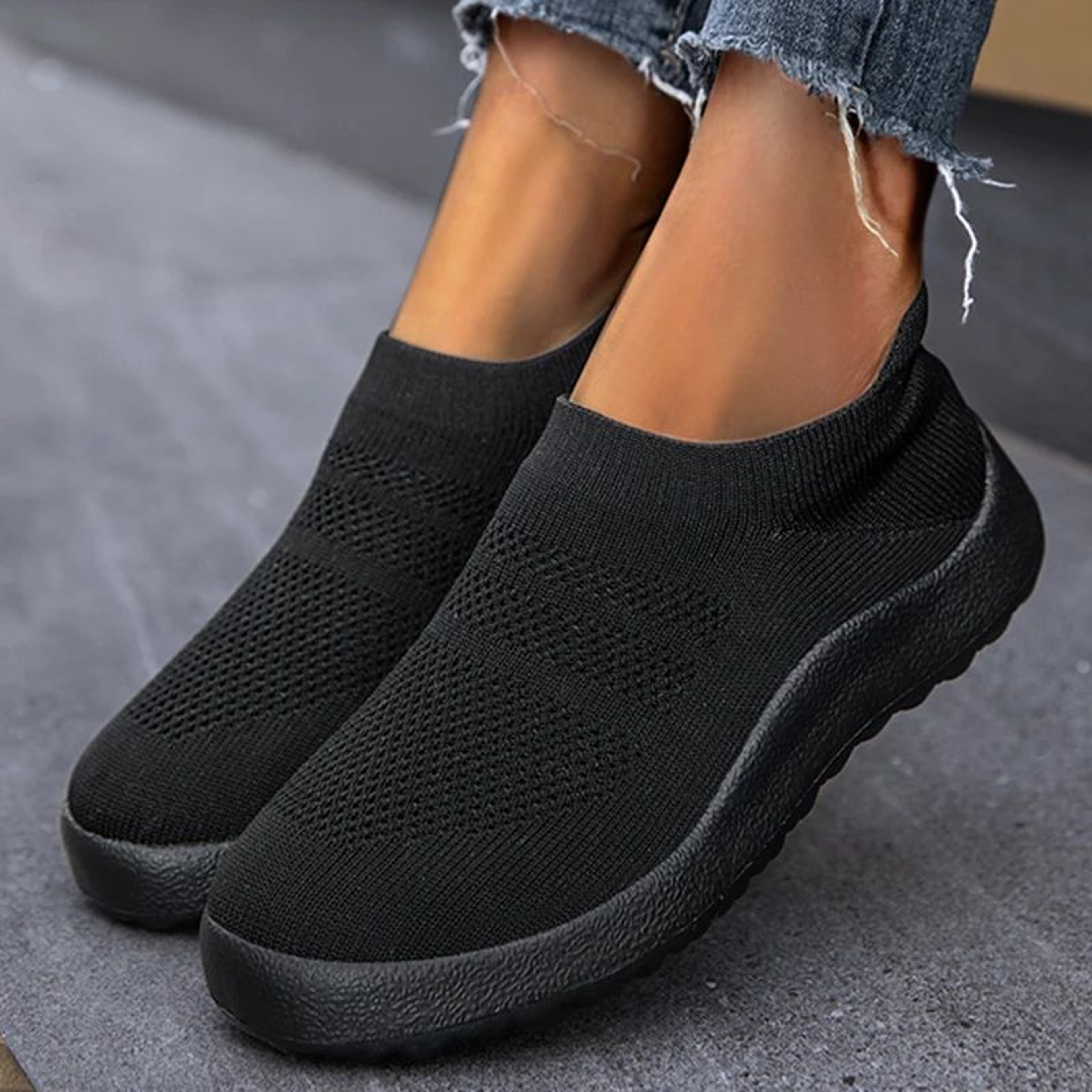 2024 Womens SlipOn Sock Sneakers  Breathable Comfort Walking  Running Shoes 6