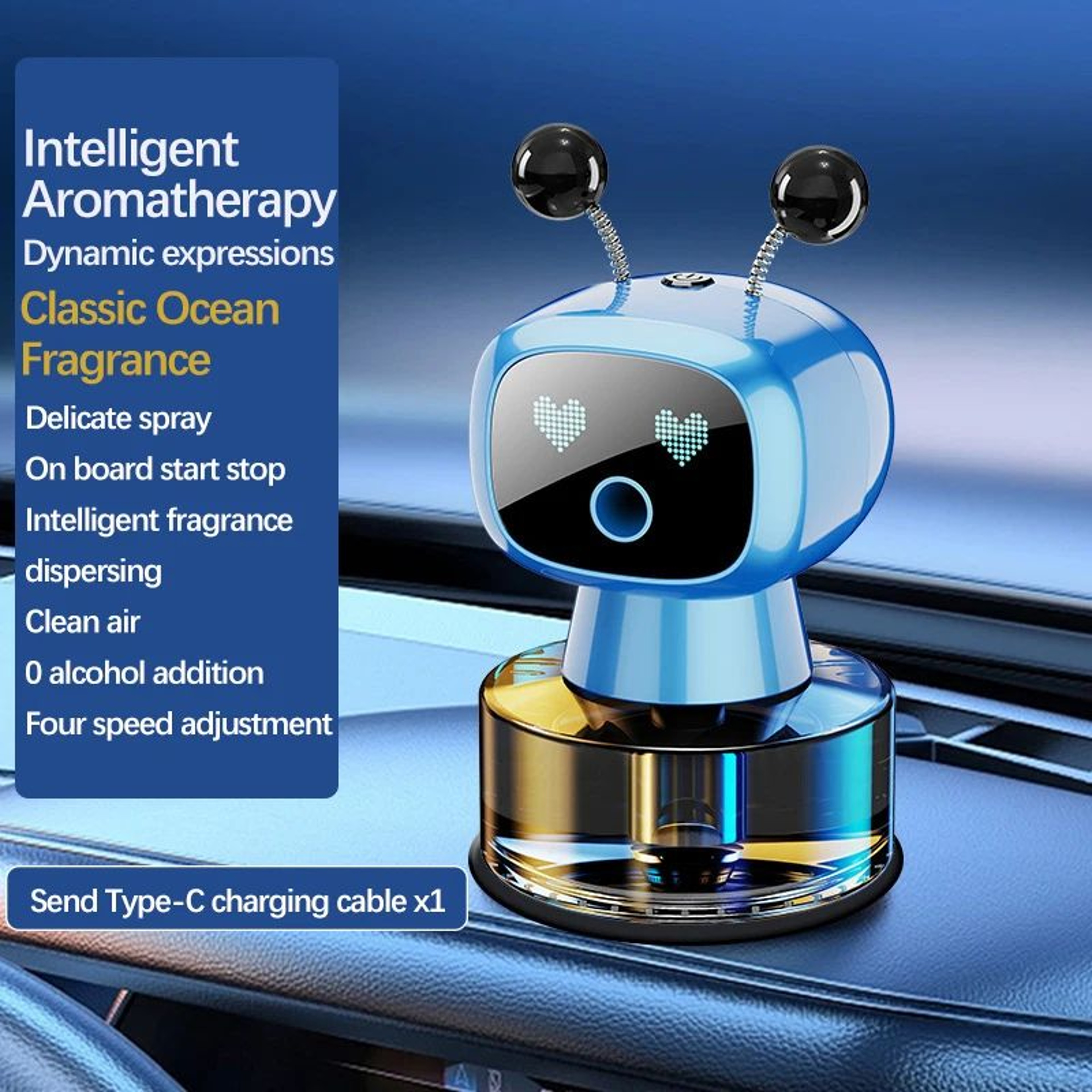 Smart Rechargeable Car Air Freshener Diffuser  Intelligent Aroma With Adjustable Scent 7