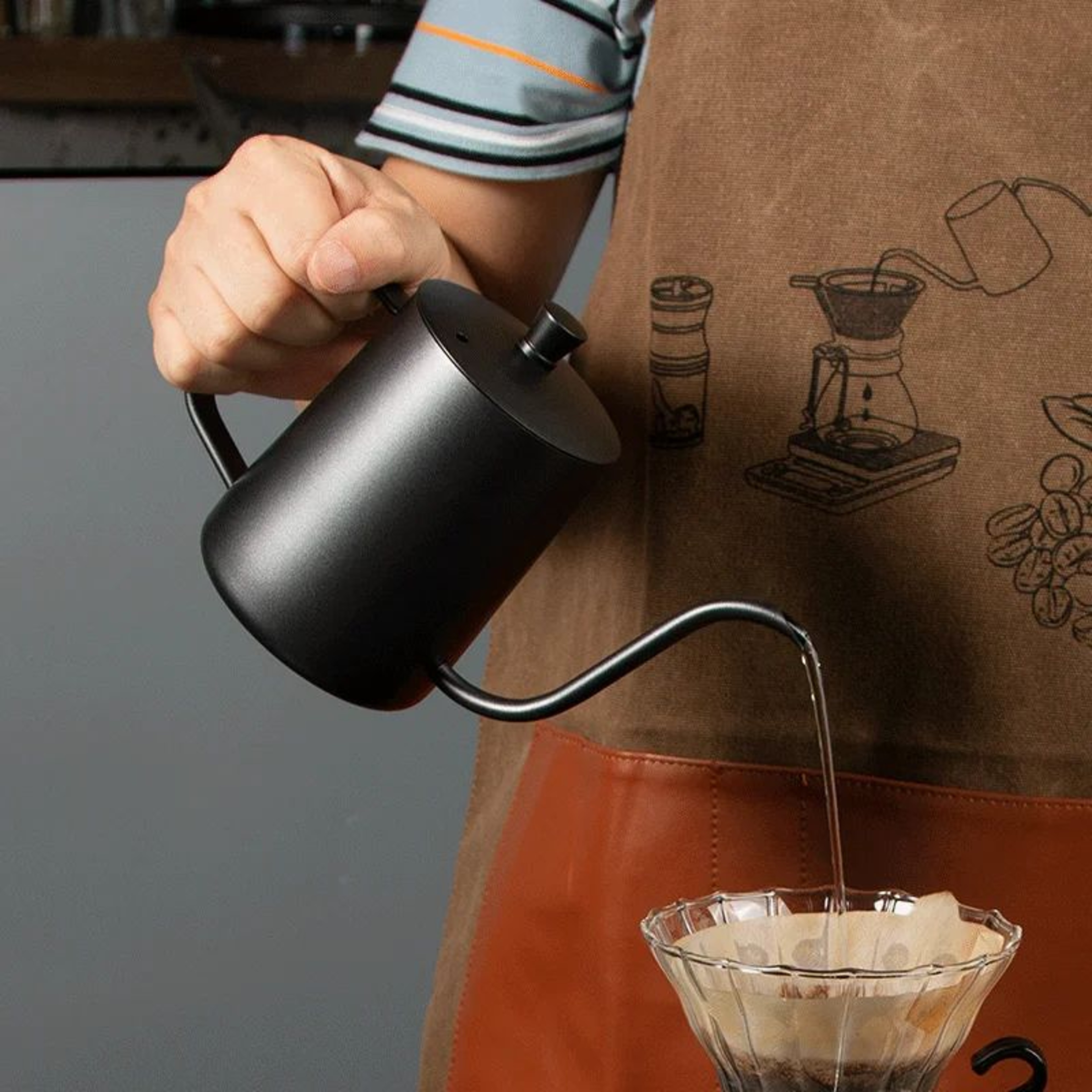 Premium Stainless Steel 600ml Gooseneck Coffee Kettle  Precision PourOver  Barista Brewing 5
