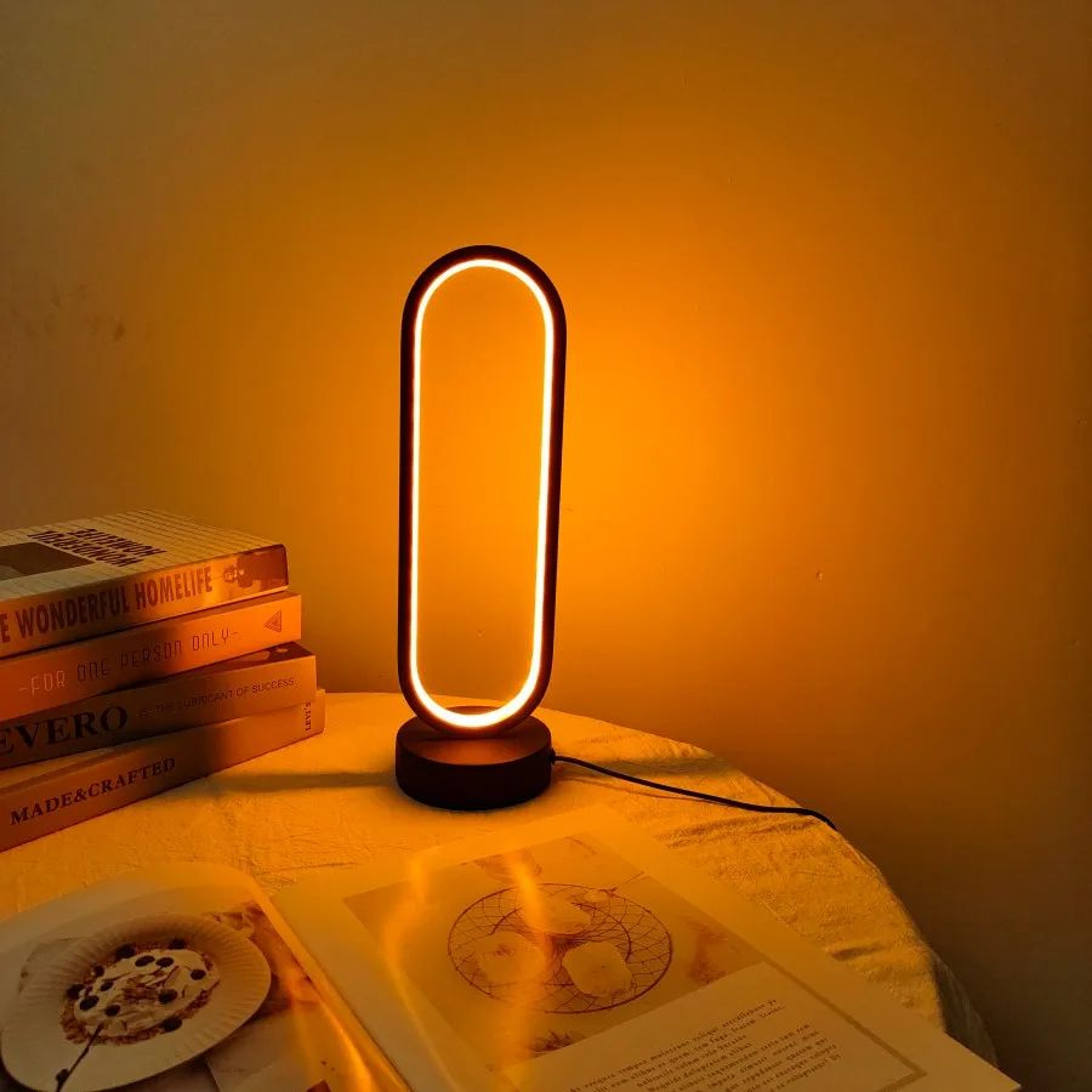 Modern Trilight LED Ring Bedside Lamp  Adjustable Ambience Night Light 2