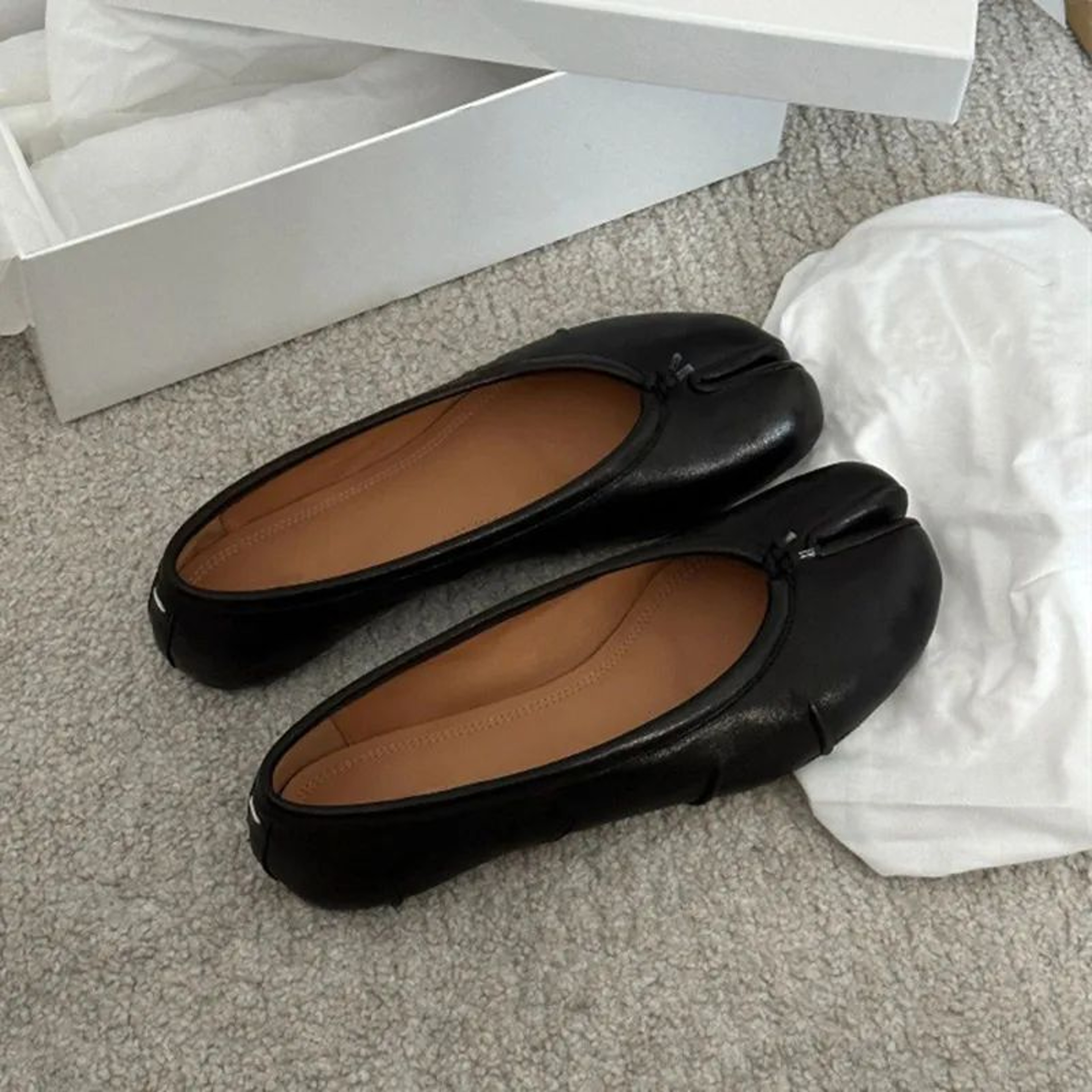 Soft Leather SplitToe Tabi Ballet Flats  Comfortable Casual Walking Loafers For Women 2
