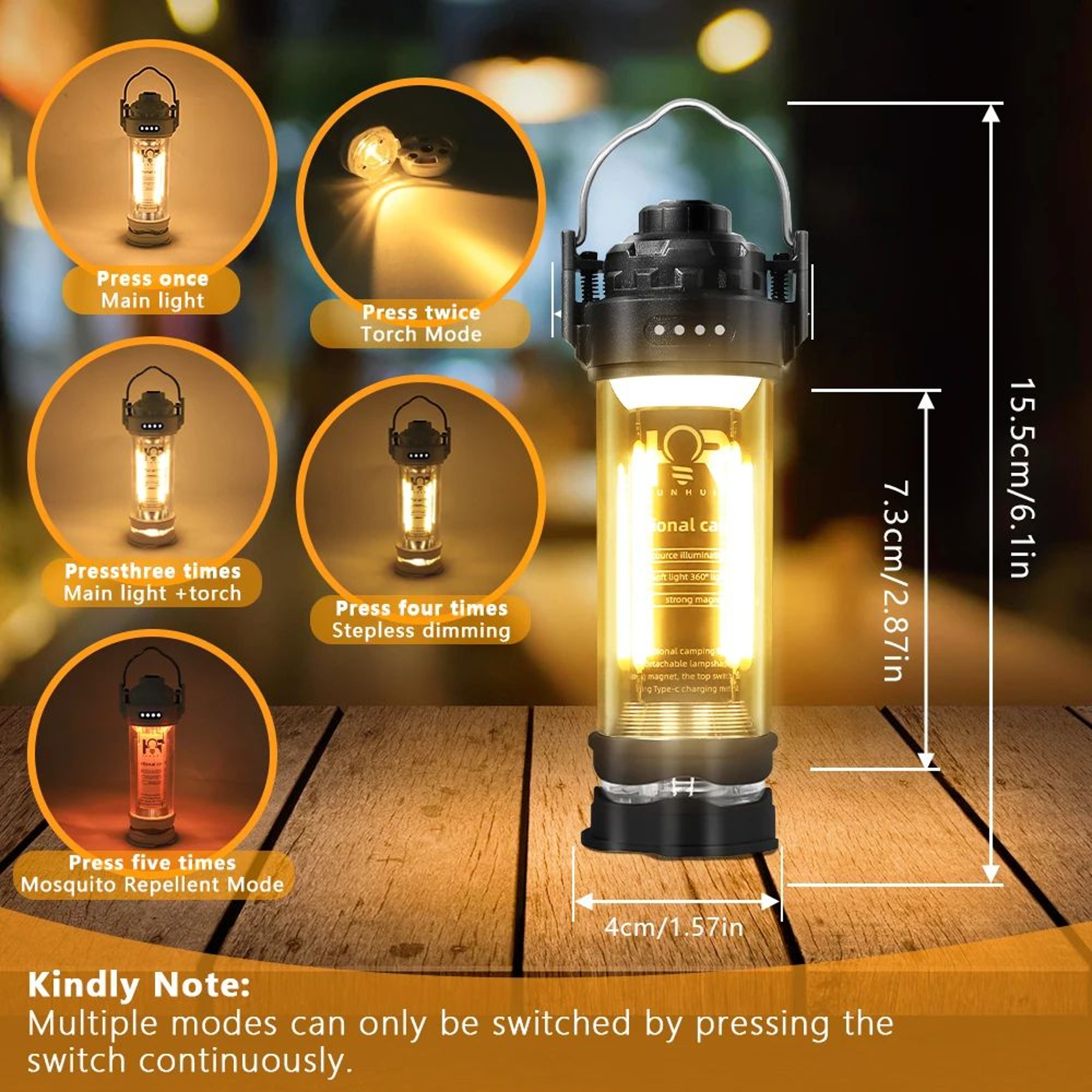DOTWISE Retro LED Camping Lantern With 3000mAh Rechargeable Battery 1