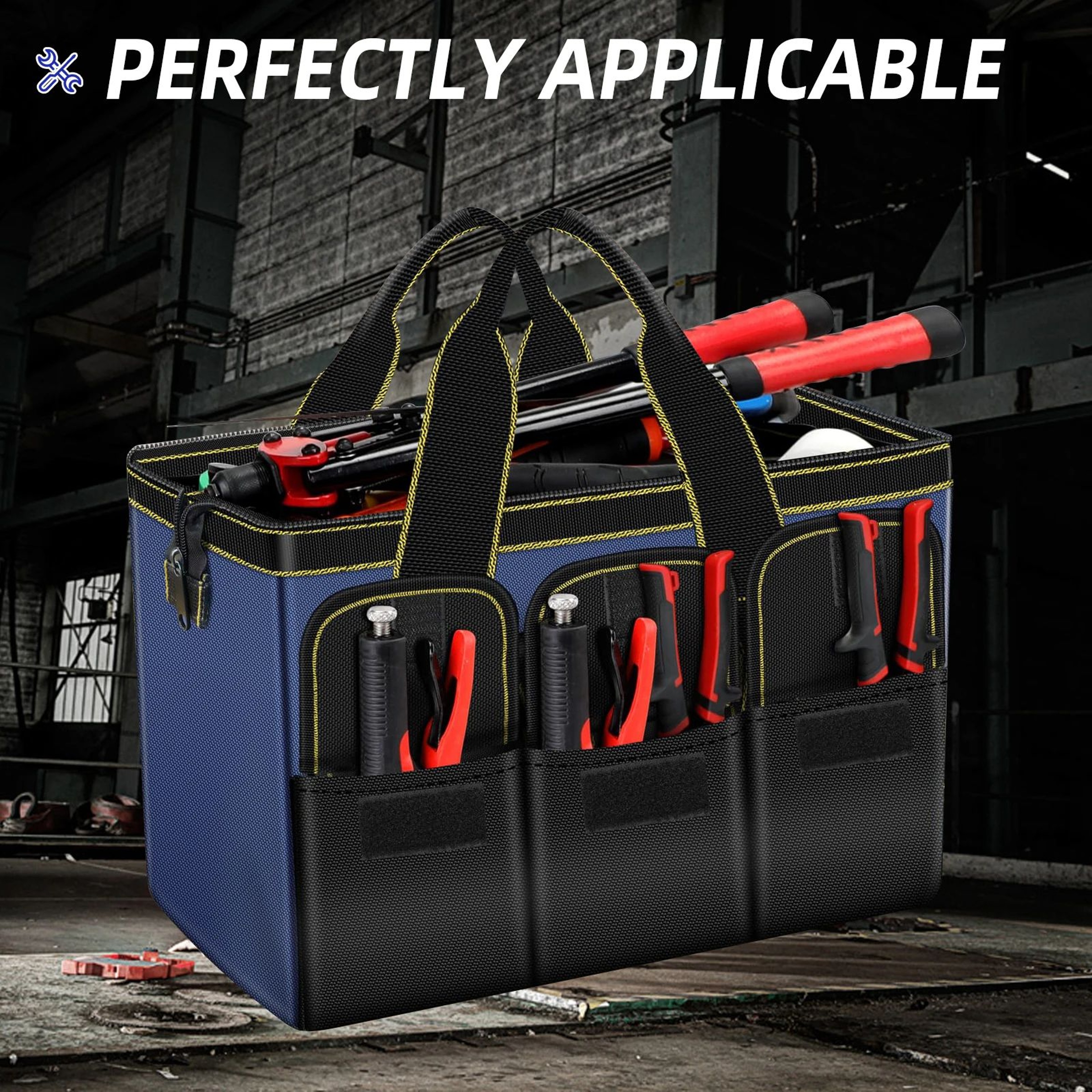 AIRAJ 1680D Oxford Electrician Tool Bag Waterproof HighCapacity MultiPocket Tool Tote 4