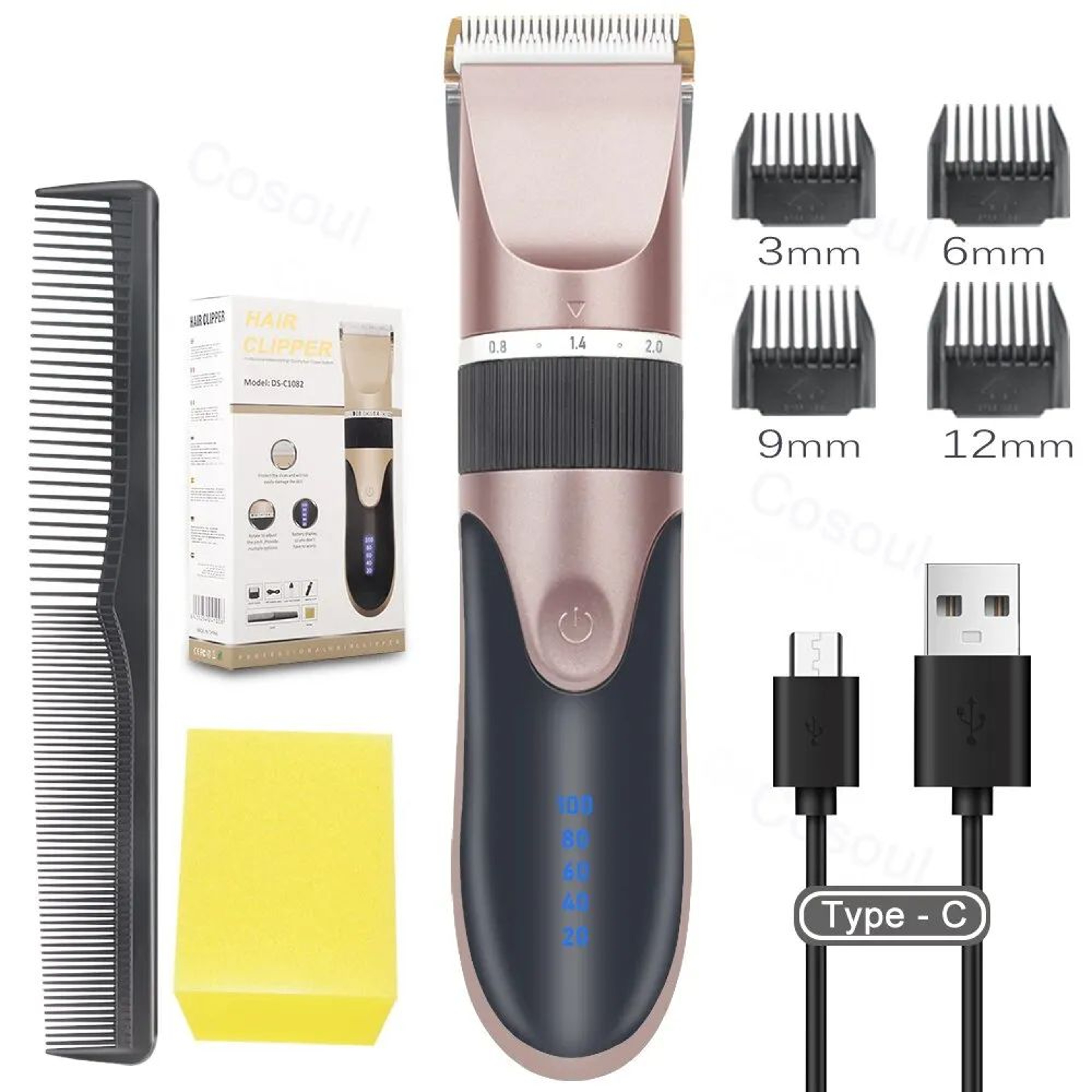 ProCut Elite Cordless Hair Clipper  Rechargeable Hair Trimmer  Professional Barber Hair Cutting Mac 7