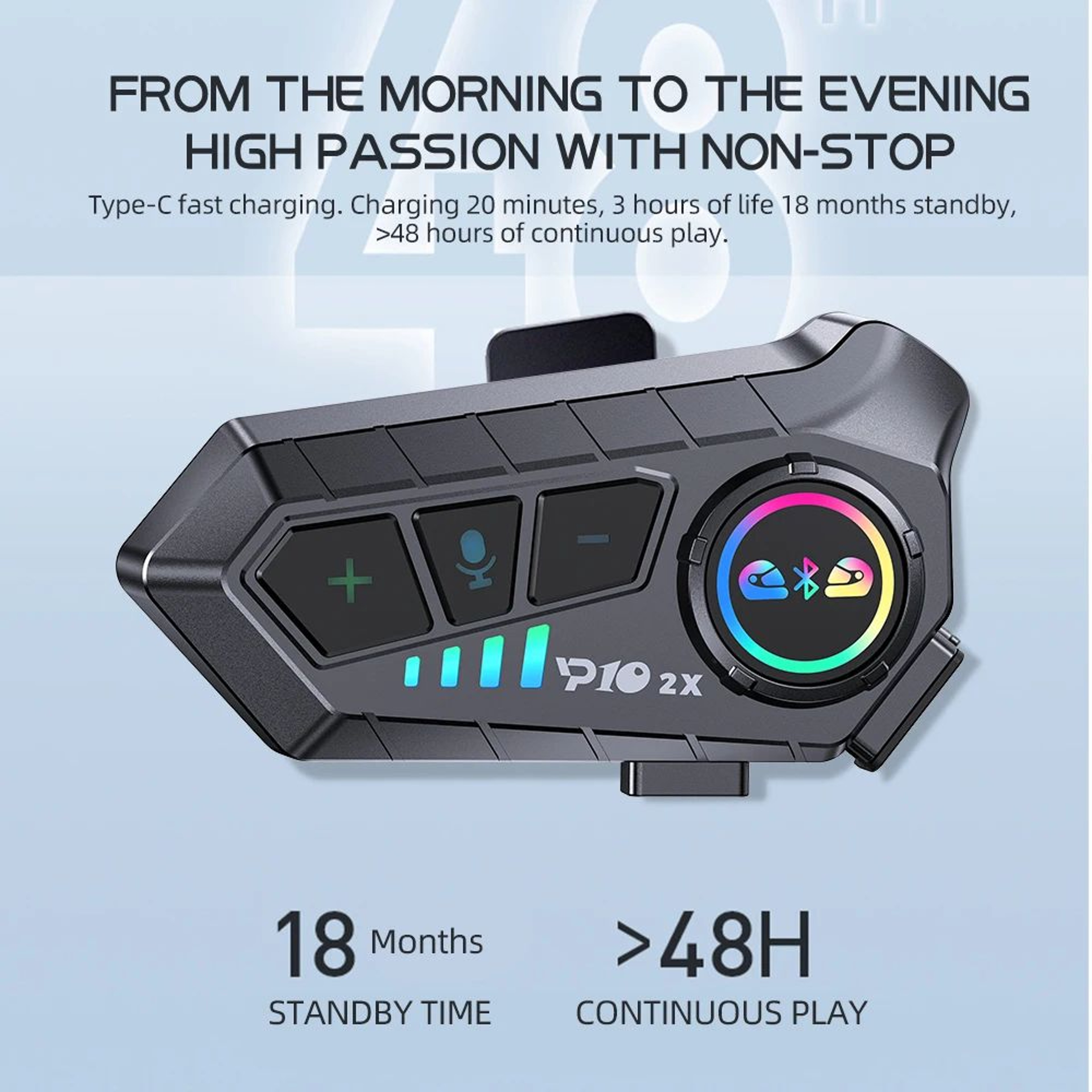 Premium Bluetooth Motorcycle Intercom Headset  Dual Rider Helmet Communication System 2