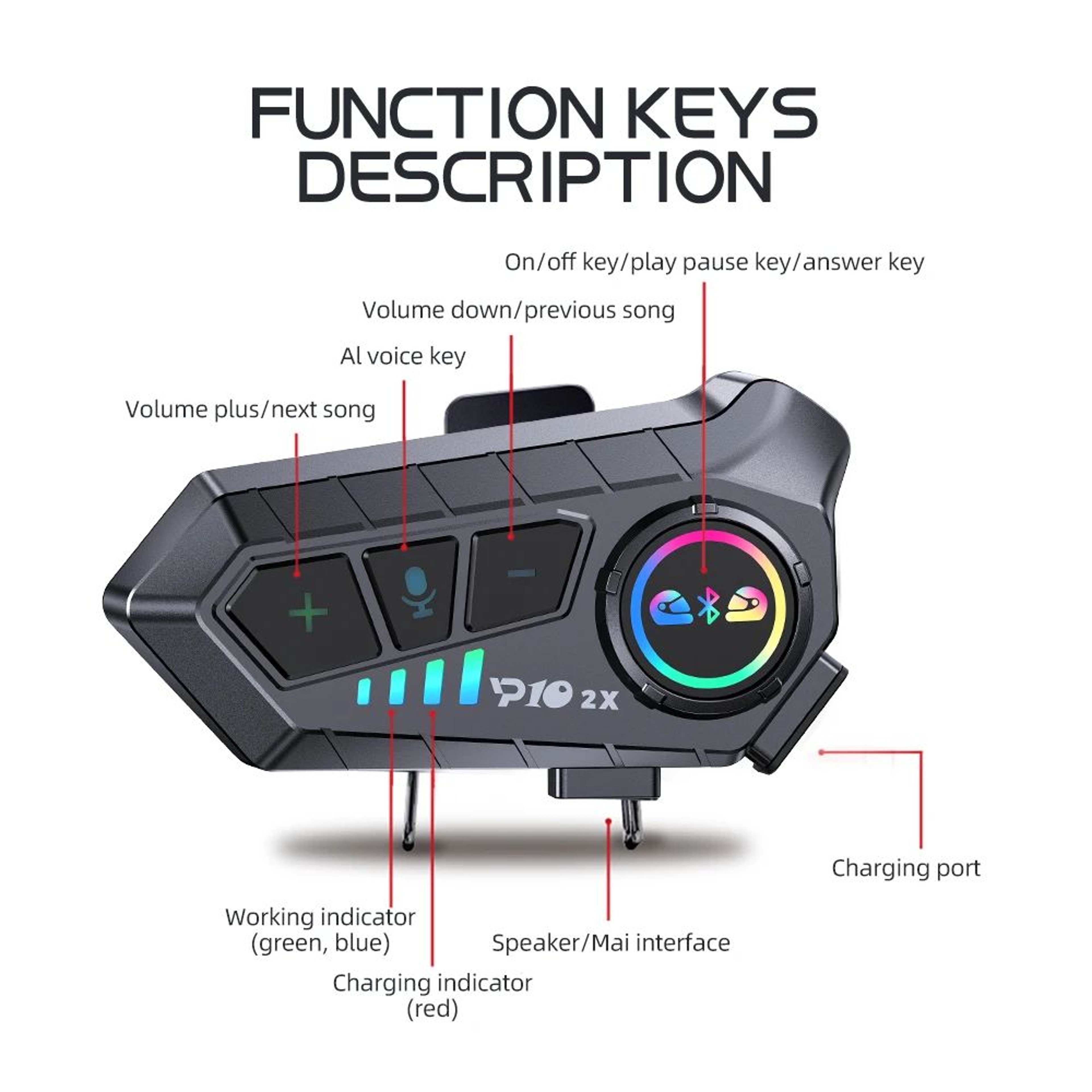 Premium Bluetooth Motorcycle Intercom Headset  Dual Rider Helmet Communication System 5