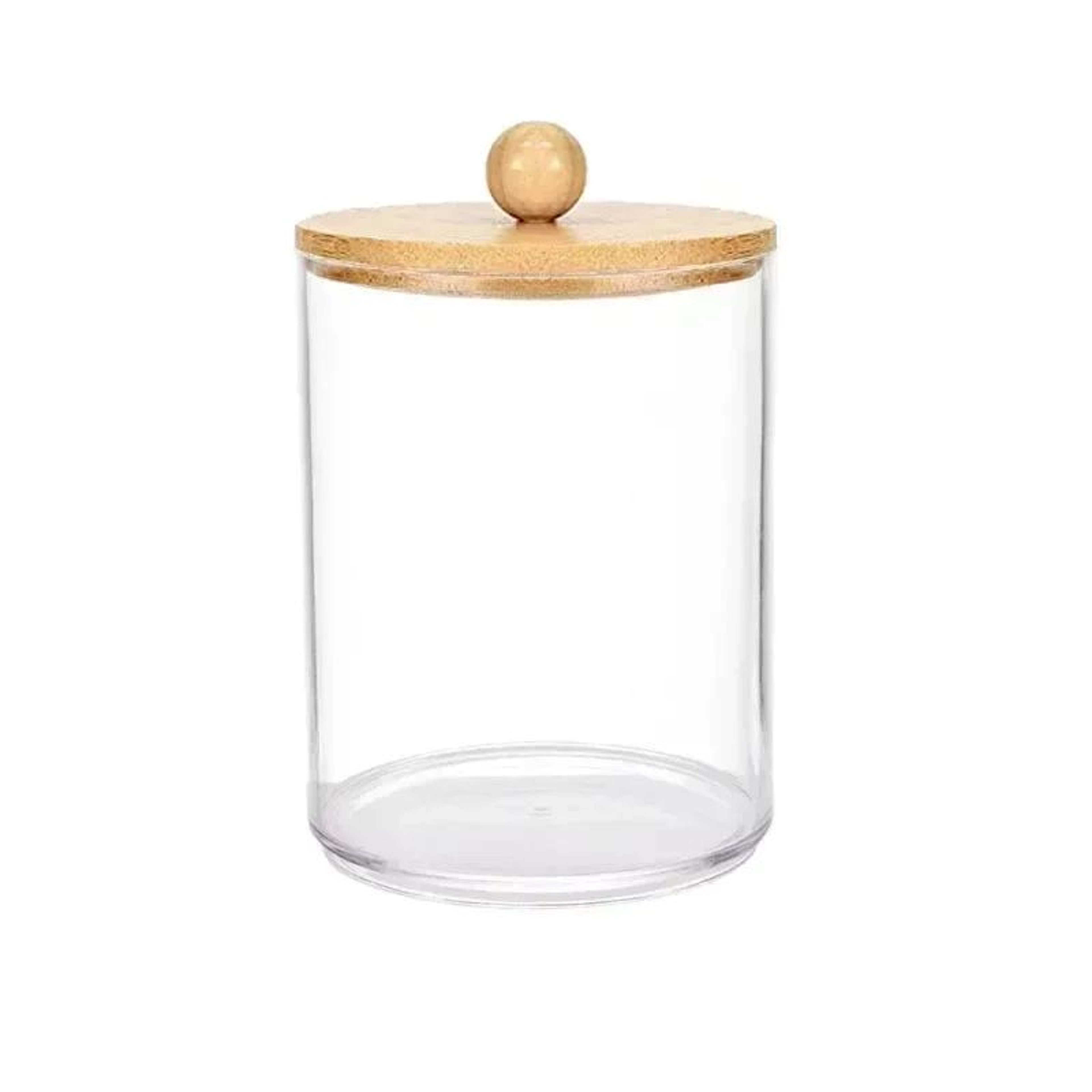 Premium Acrylic Desktop Storage Canister  Clear Organizer Jars  Cotton Rounds Holder Set 9